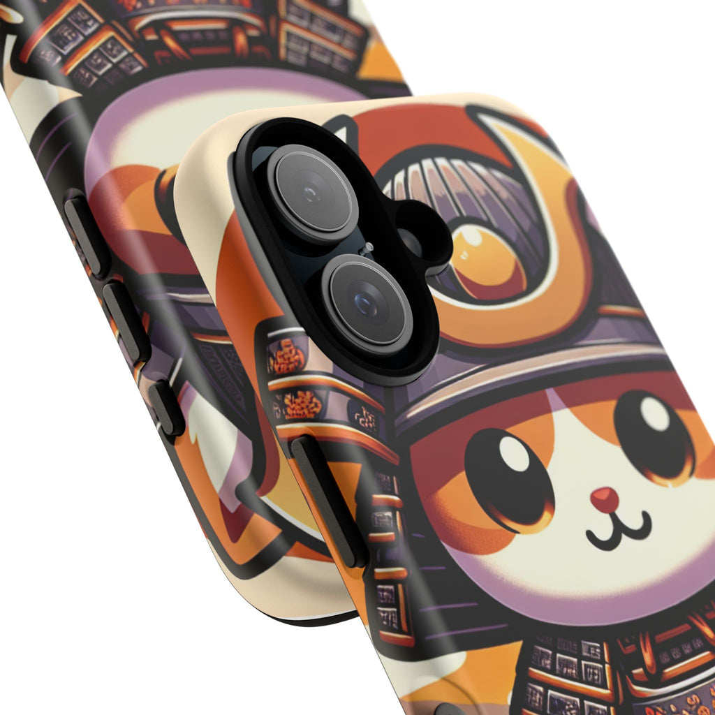 Cute Cat Samurai Phone Case, Kawaii Armor Phone Cover, Unique Pet Gift, Animal Lover Accessory, Fun Tech Protection