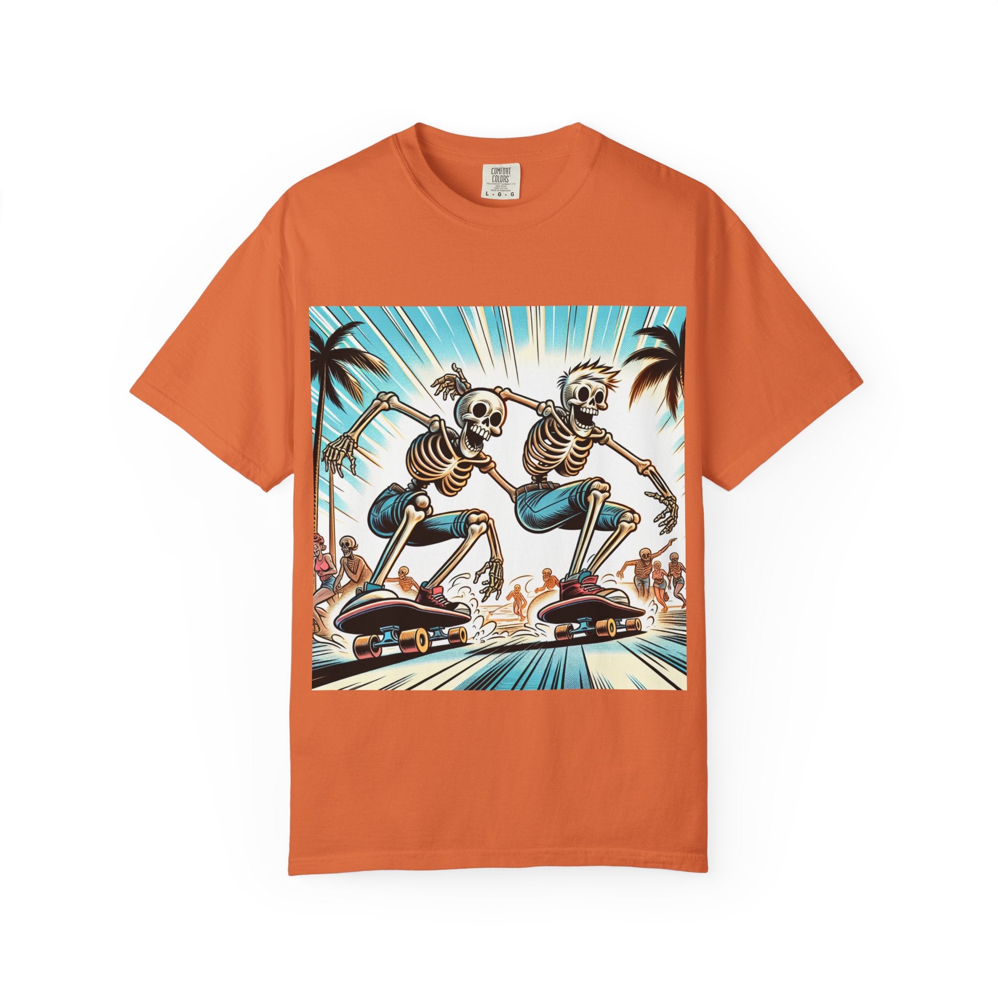 Skateboarding Skeletons T-shirt | Cool Graphic Tee for Summer, Vintage Vibe, Unisex Fashion, Beach Wear, Gift for Him/Her