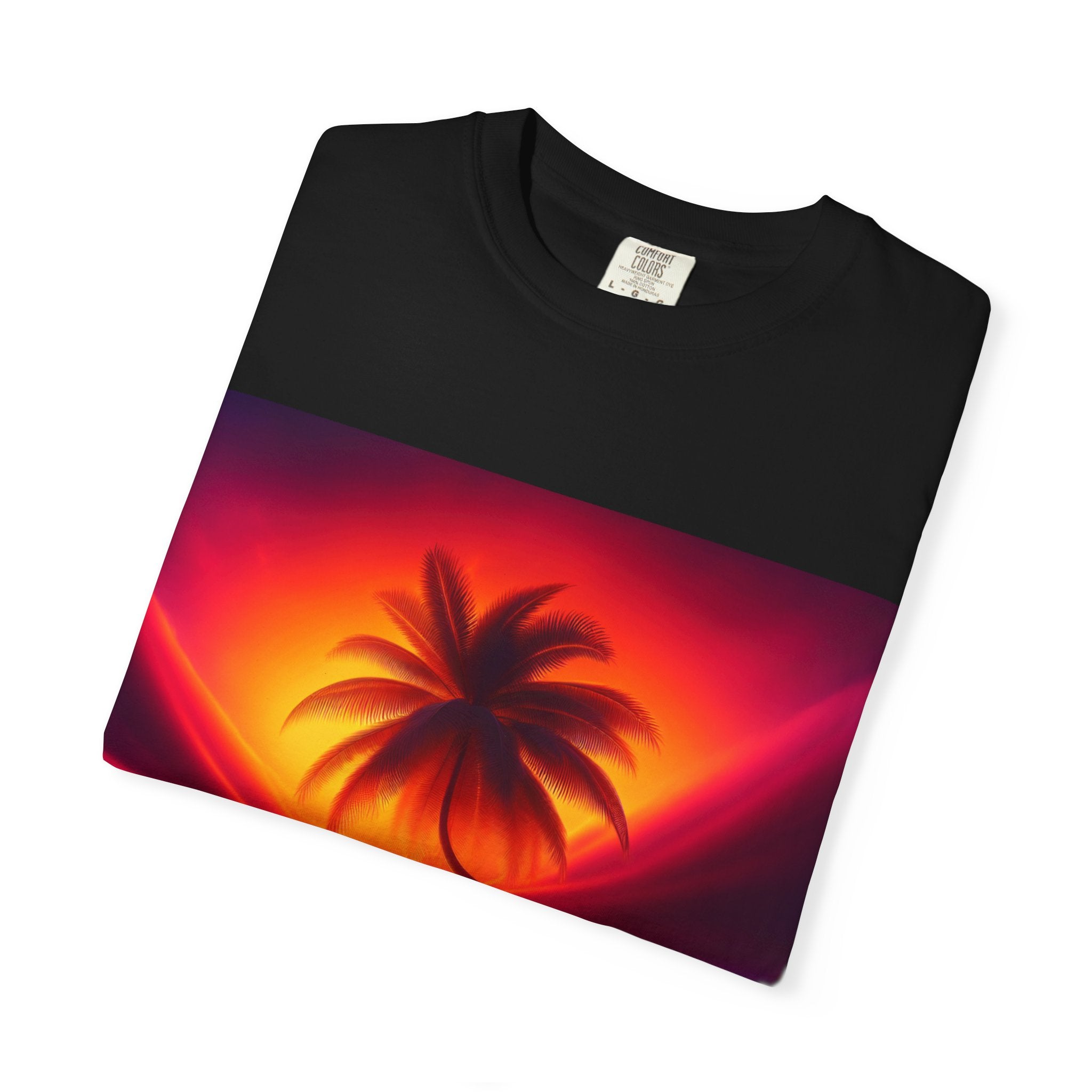 Tropical Sunset T-shirt, Unisex Shirt, Gift for Beach Lovers, Casual Summer Wear, Vacation Tee, Relaxed Fit Top