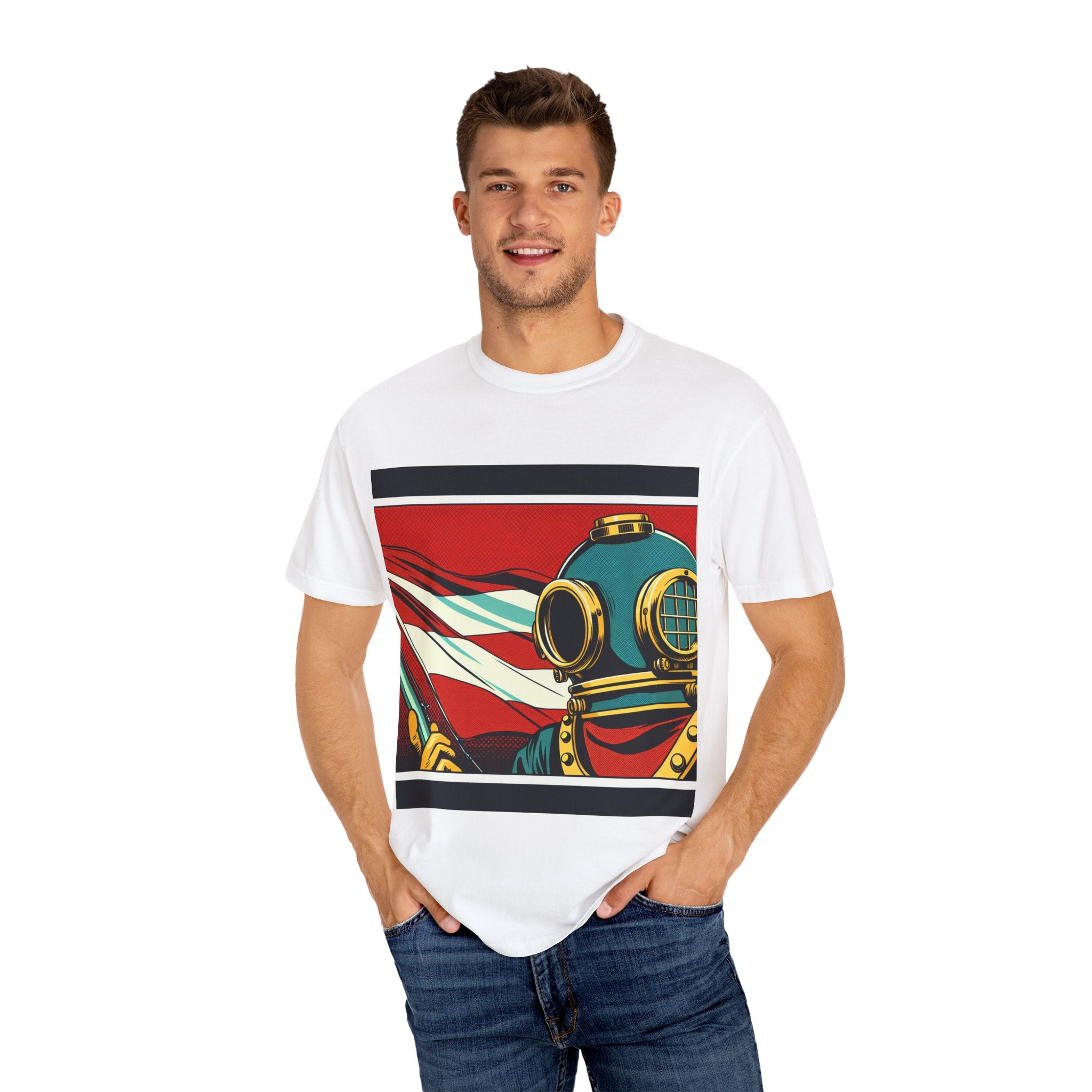 Vintage Diver Graphic T-Shirt | Unisex, Casual Wear, Retro Design, Gift For Ocean Lovers, Summer Fashion