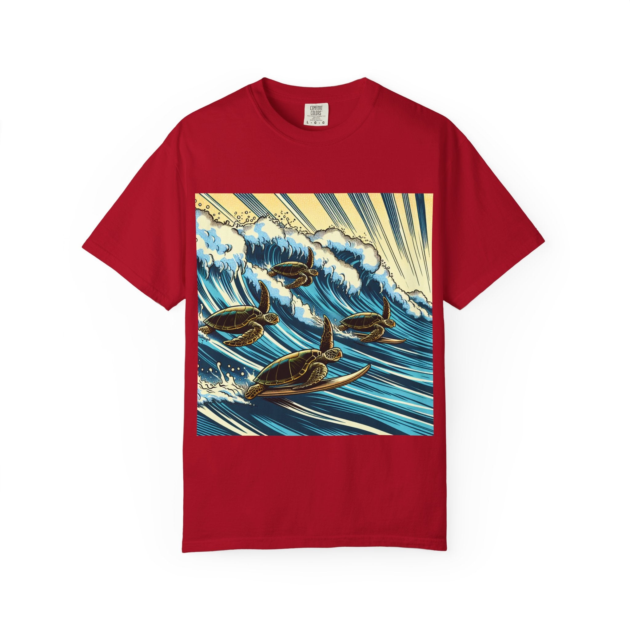Ocean Wave T-Shirt with Sea Turtles, Eco-Friendly Apparel, Beach Lover Gift, Unisex Casual Wear, Summer Vibes Shirt, Gift for Ocean Lovers