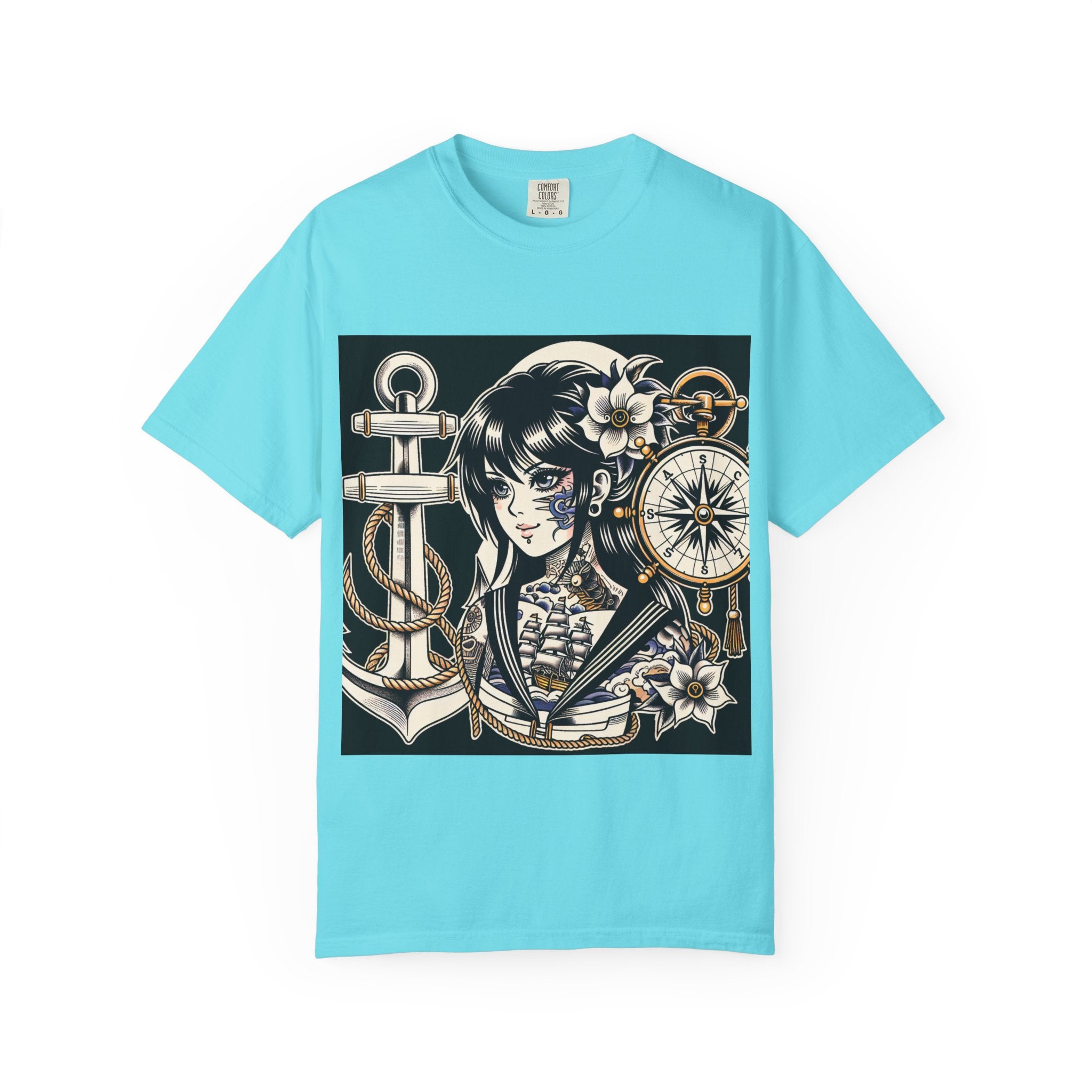 Stylish Unisex Garment-Dyed T-Shirt with Retro Floral Design, Graphic Tee for Festivals, Casual Wear, Gift for Art Lovers, Streetwear