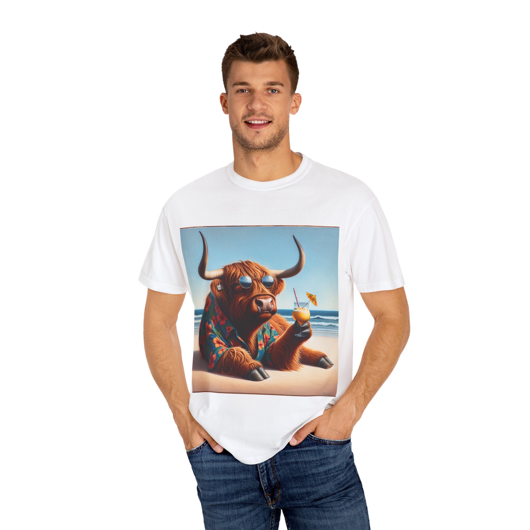 Chill Vibes Cow T-Shirt | Summer Beach Tee, Fun Animal Design, Relaxed Fit, Perfect for Vacations, Gifts