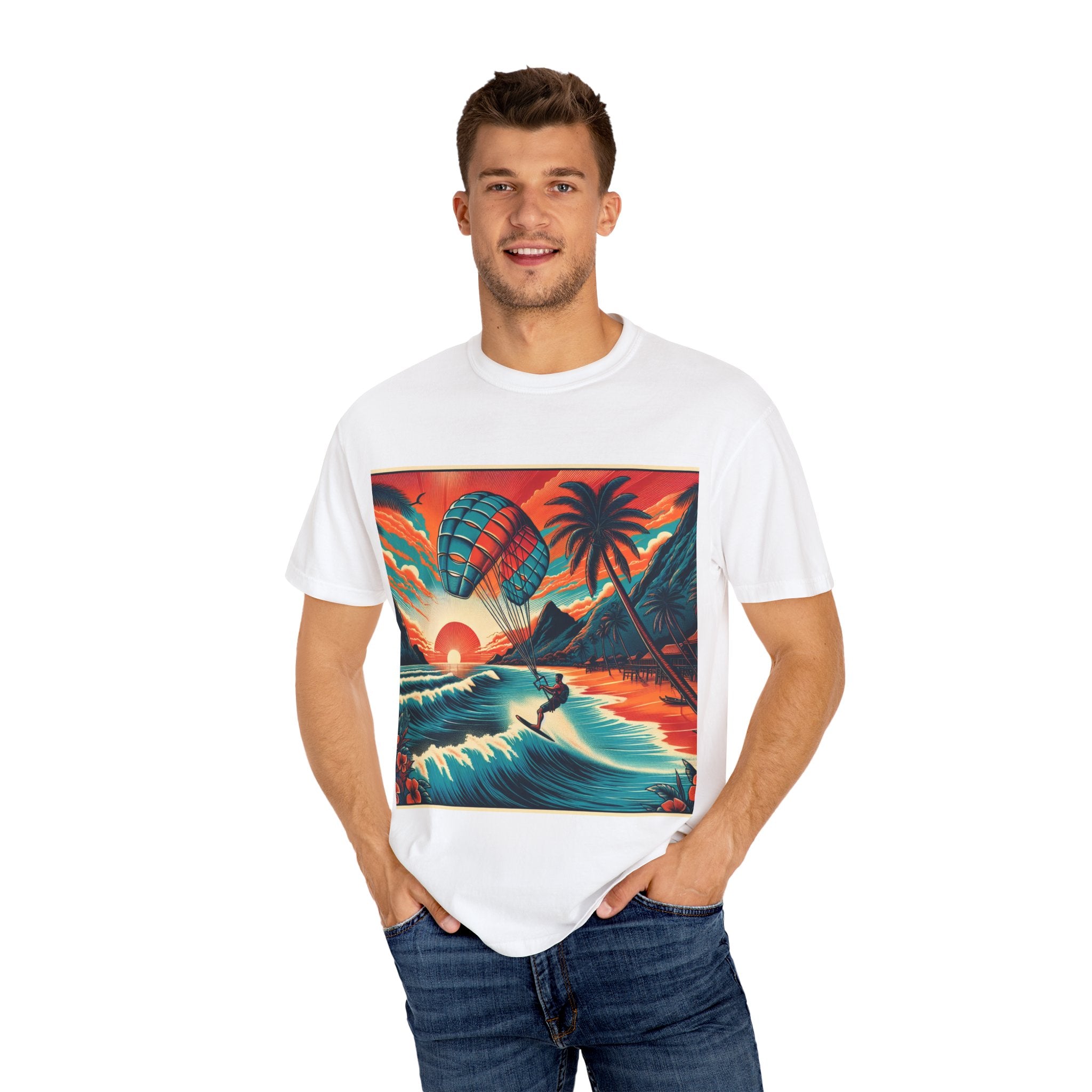 Sunset Paragliding T-Shirt | Beach Vibes Tee, Summer Style Apparel, Gifts for Surfers, Travel Lovers, Adventure Clothing