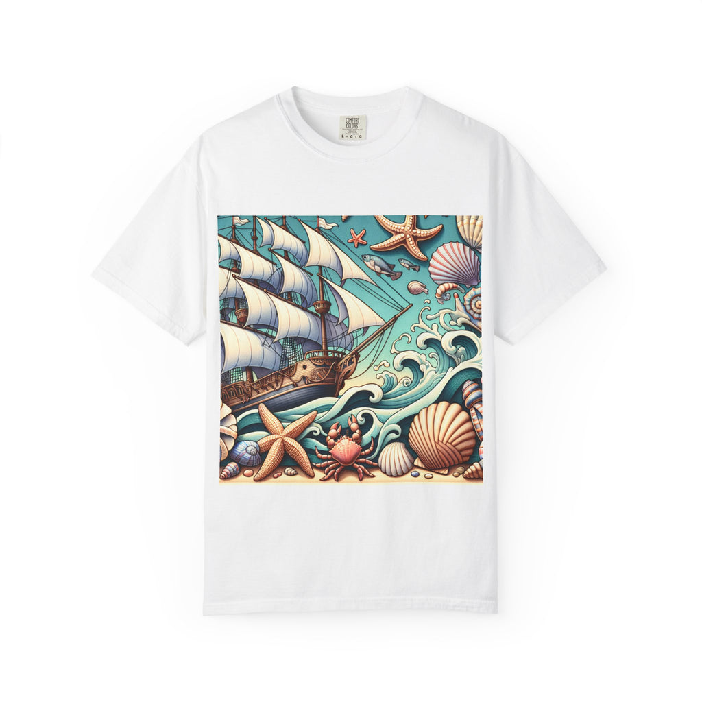 Nautical Adventure T-Shirt - Relaxed Fit, Beach Lover's Gift, Ocean Theme, Vacation Wear, Summer Style, Graphic Tee