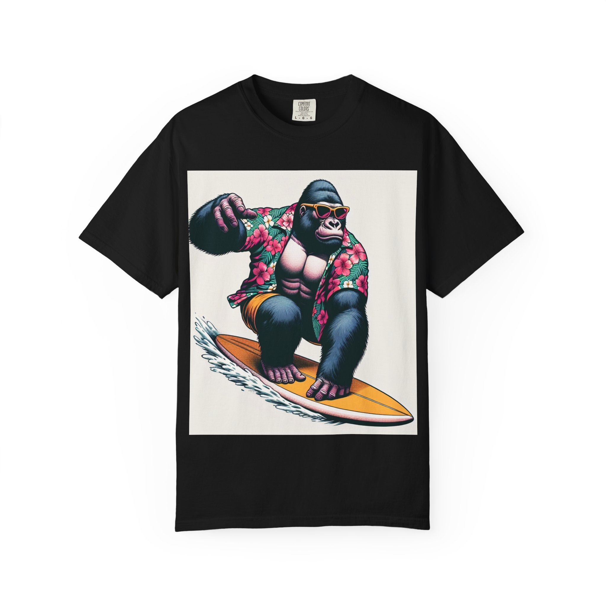 Surfing Gorilla T-Shirt, Casual Beachwear, Summer Gift, Graphic Tee, Unisex T-Shirt, Fun Vacation Apparel
