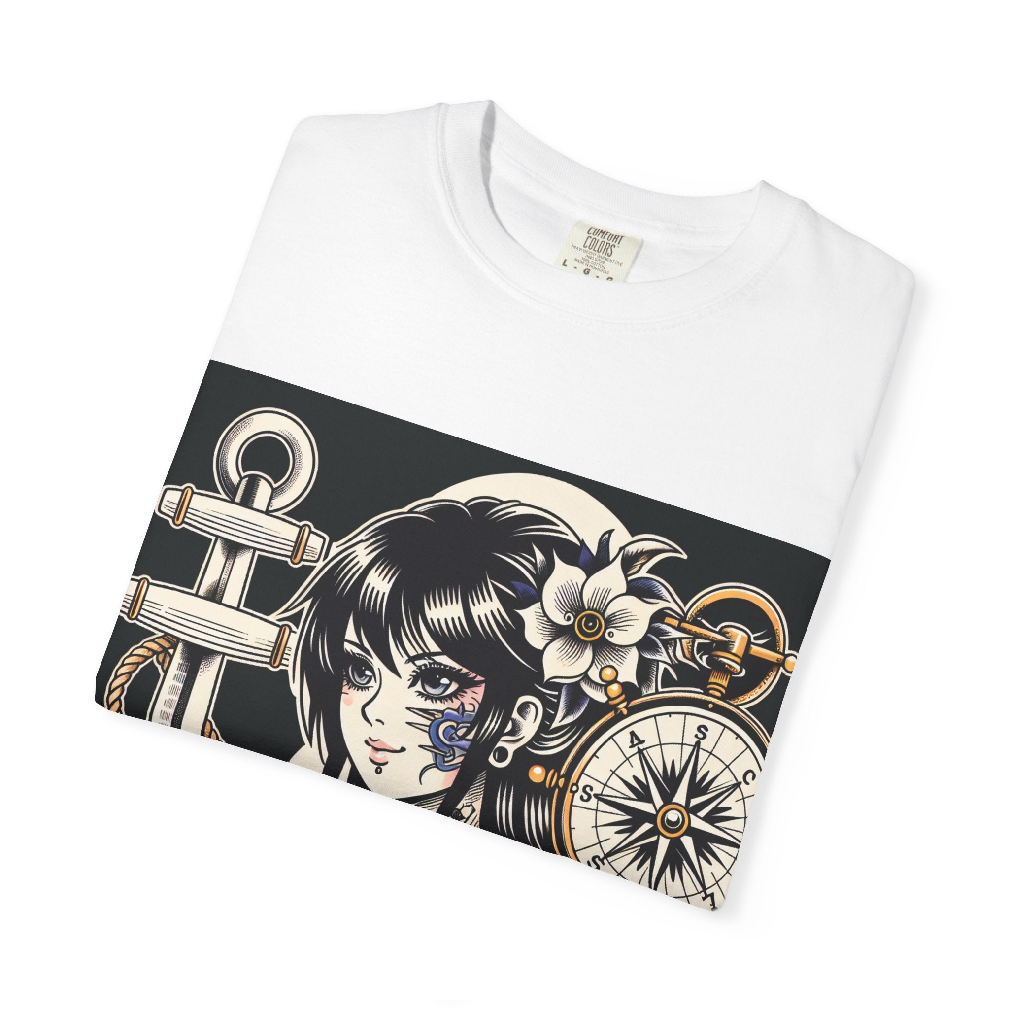 Stylish Unisex Garment-Dyed T-Shirt with Retro Floral Design, Graphic Tee for Festivals, Casual Wear, Gift for Art Lovers, Streetwear