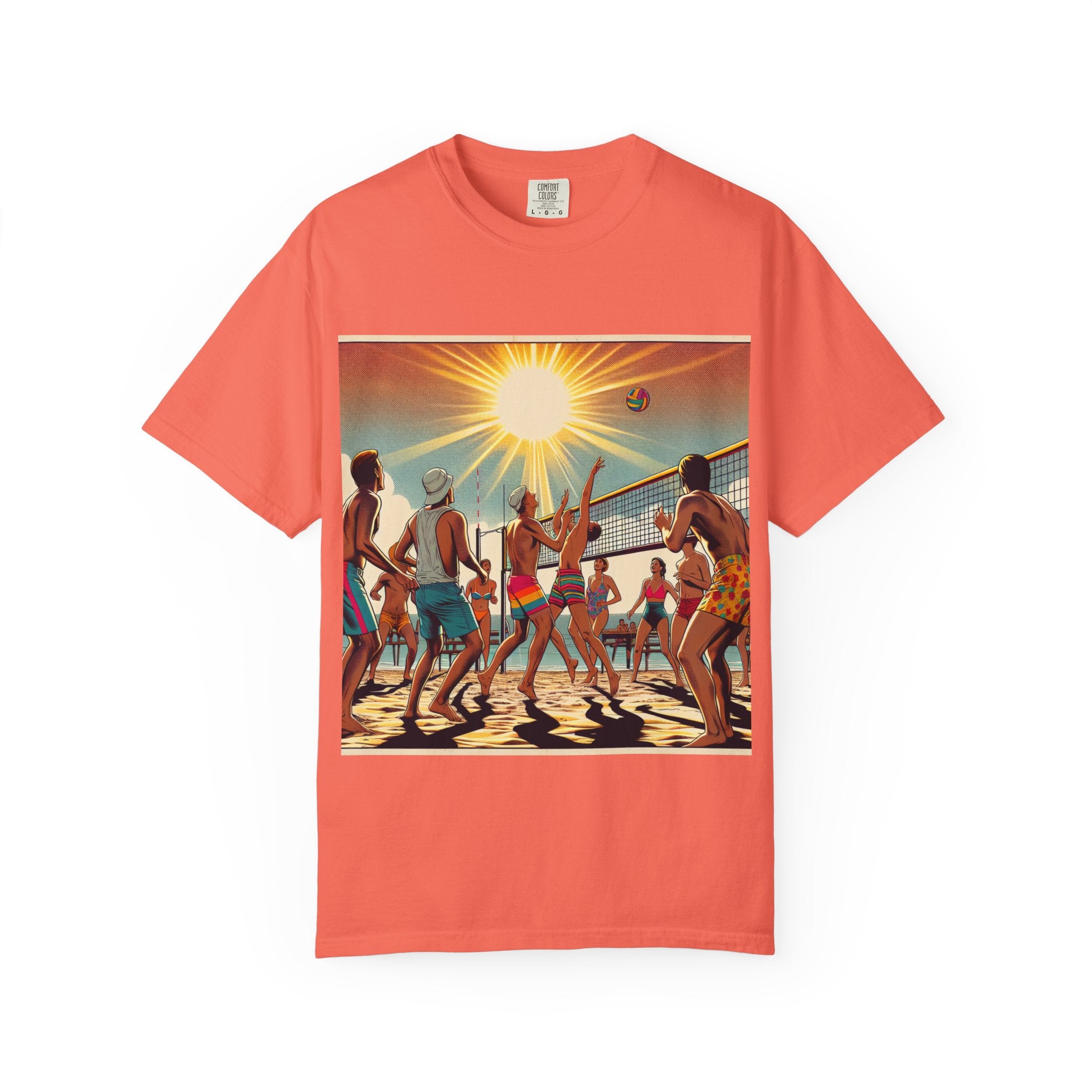 Beach Volleyball Vibes Unisex Garment-Dyed T-shirt | Summer Style, Casual Wear, Gift for Him/Her, Beach Day Essential, Vacation Outfit