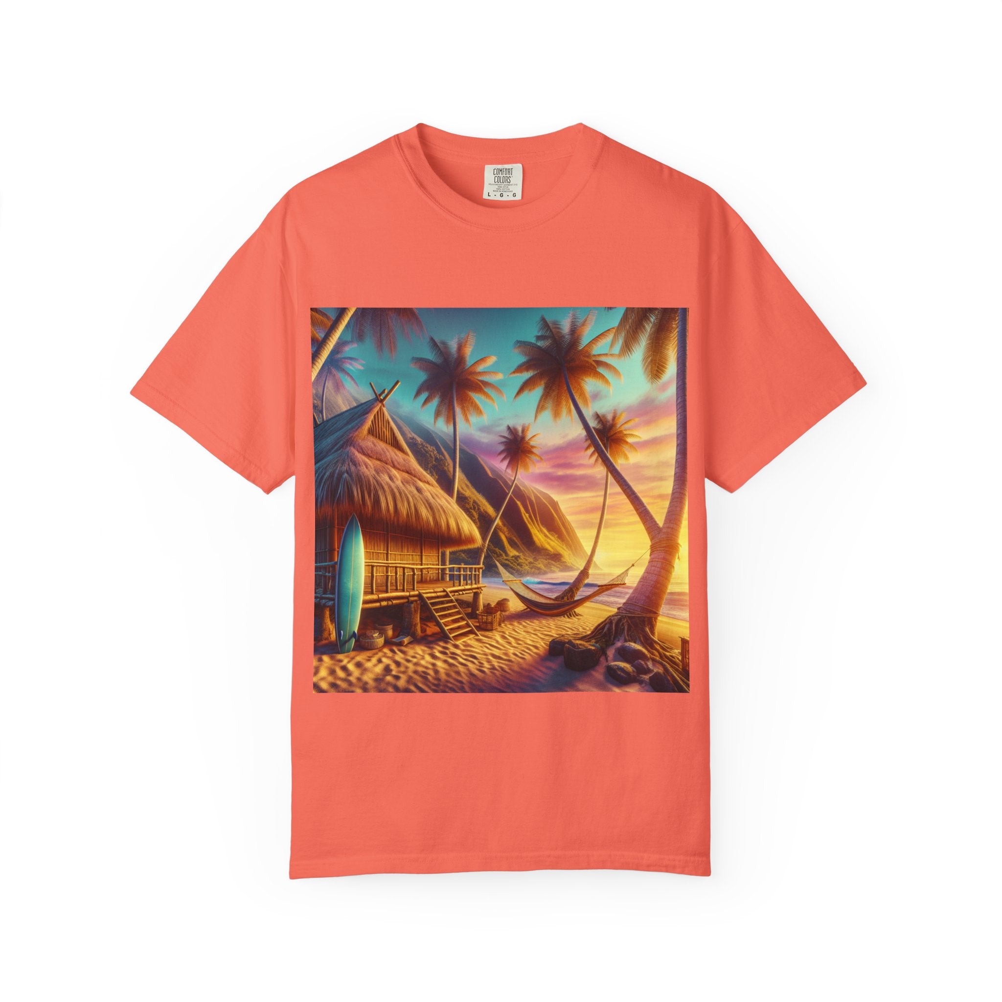 Tropical Sunset T-shirt - Beach Vibes, Summer Wear, Vacation Tee, Surfer Gift, Relaxation Apparel