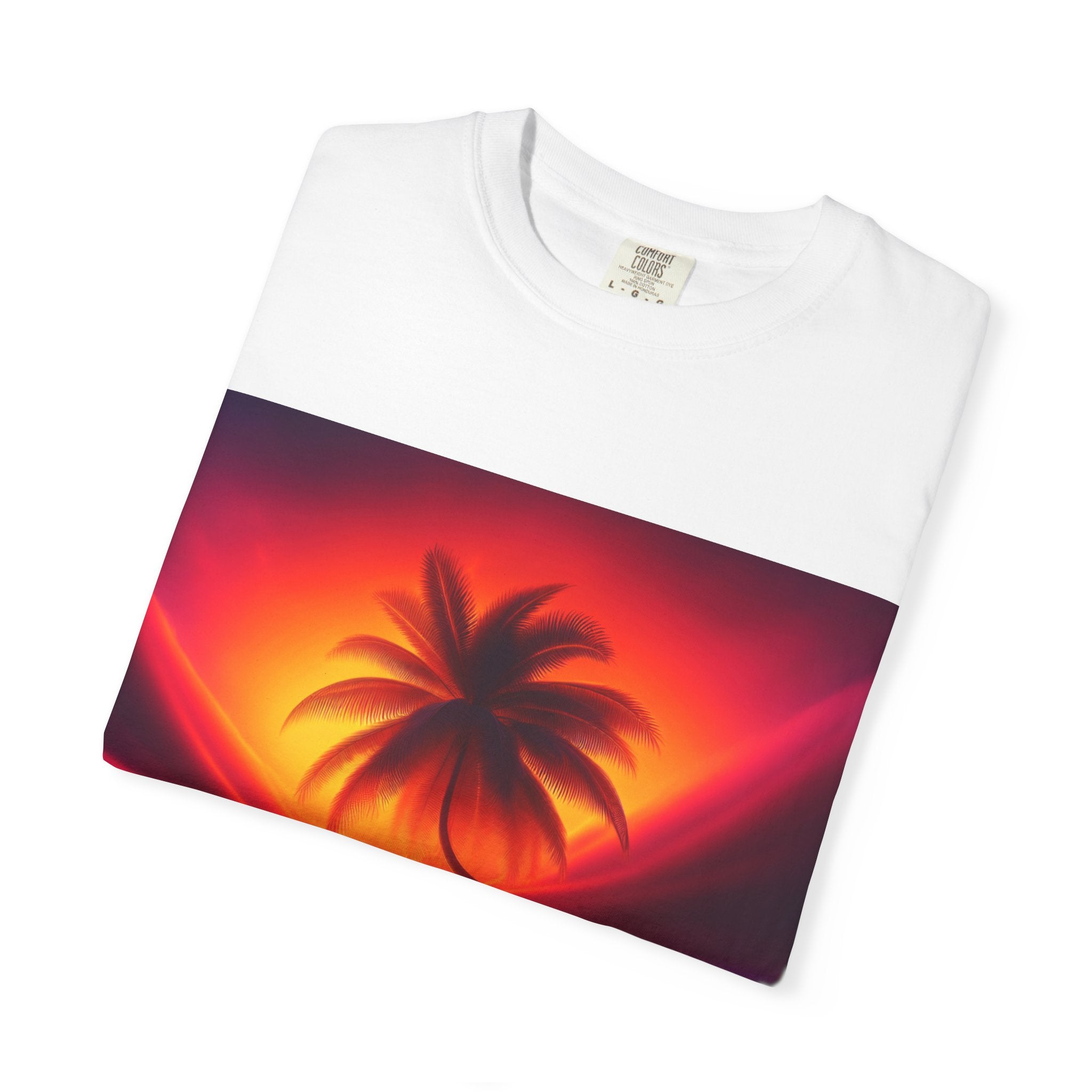 Tropical Sunset T-shirt, Unisex Shirt, Gift for Beach Lovers, Casual Summer Wear, Vacation Tee, Relaxed Fit Top