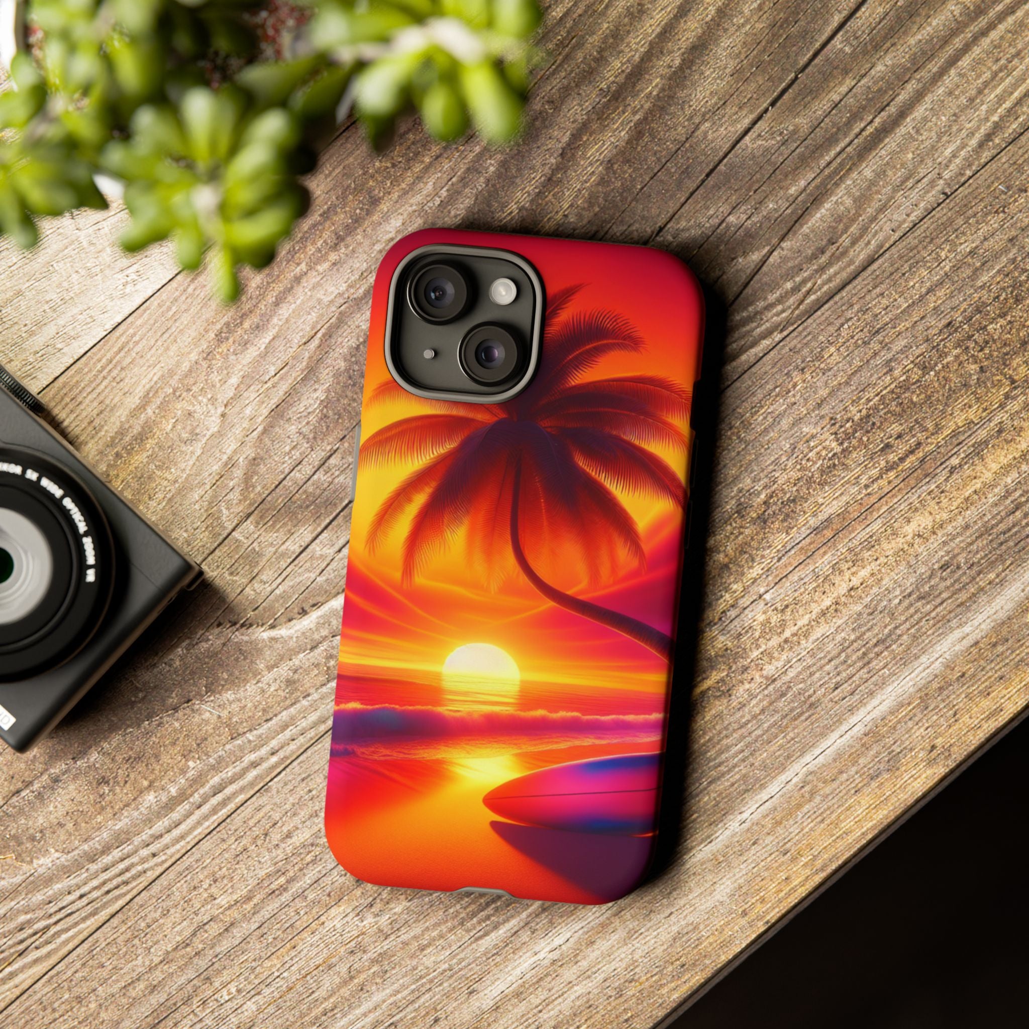 Tropical Phone Case with Sunset and Palm Tree Design | Summer Vibes, Beach Lover's Gift, Vacation Essential, Stylish Protection, [...]