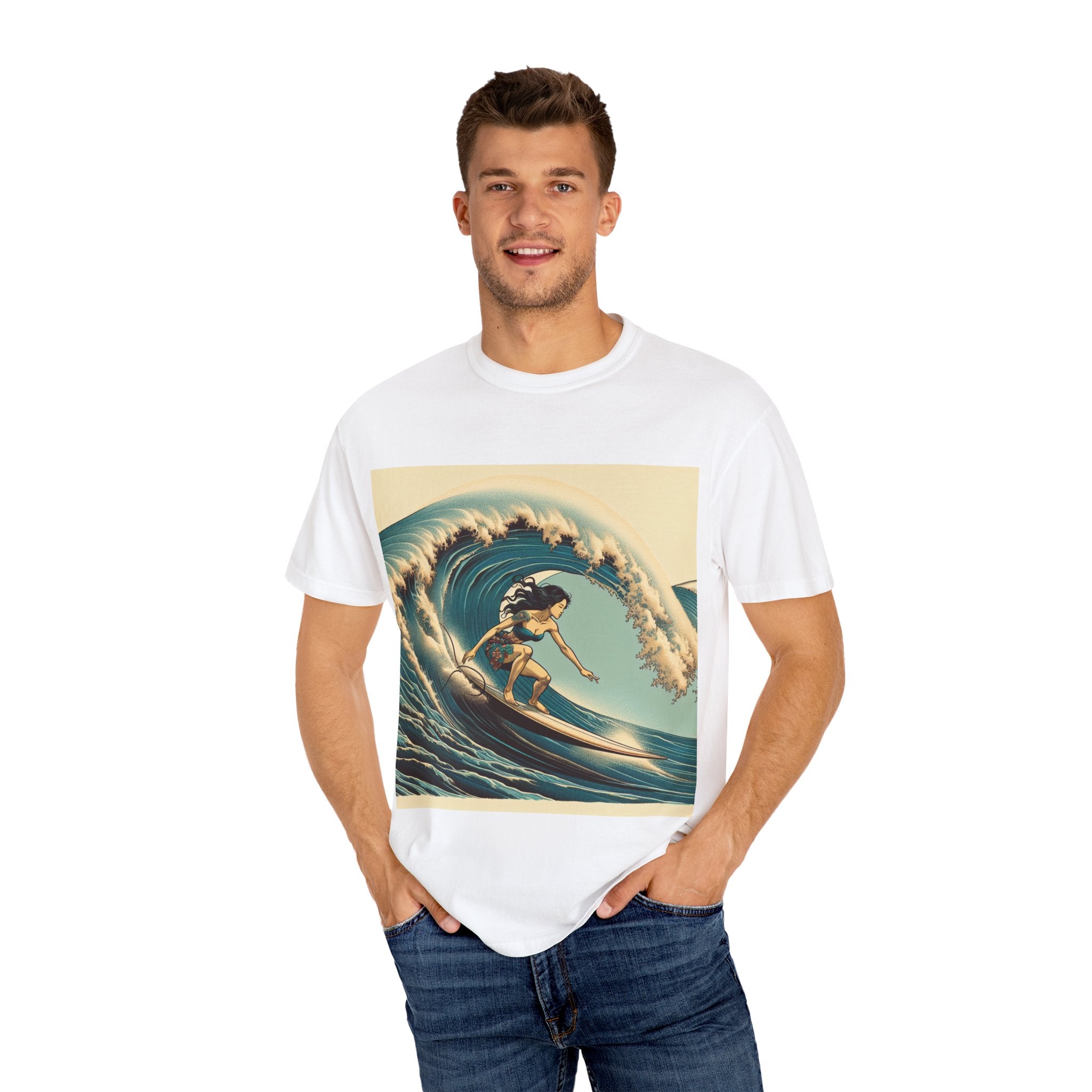 Surf Vibes Unisex Garment-Dyed T-Shirt | Beachwear, Surfing Style, Summer Apparel, Perfect for Vacations, Gifts for Surfers