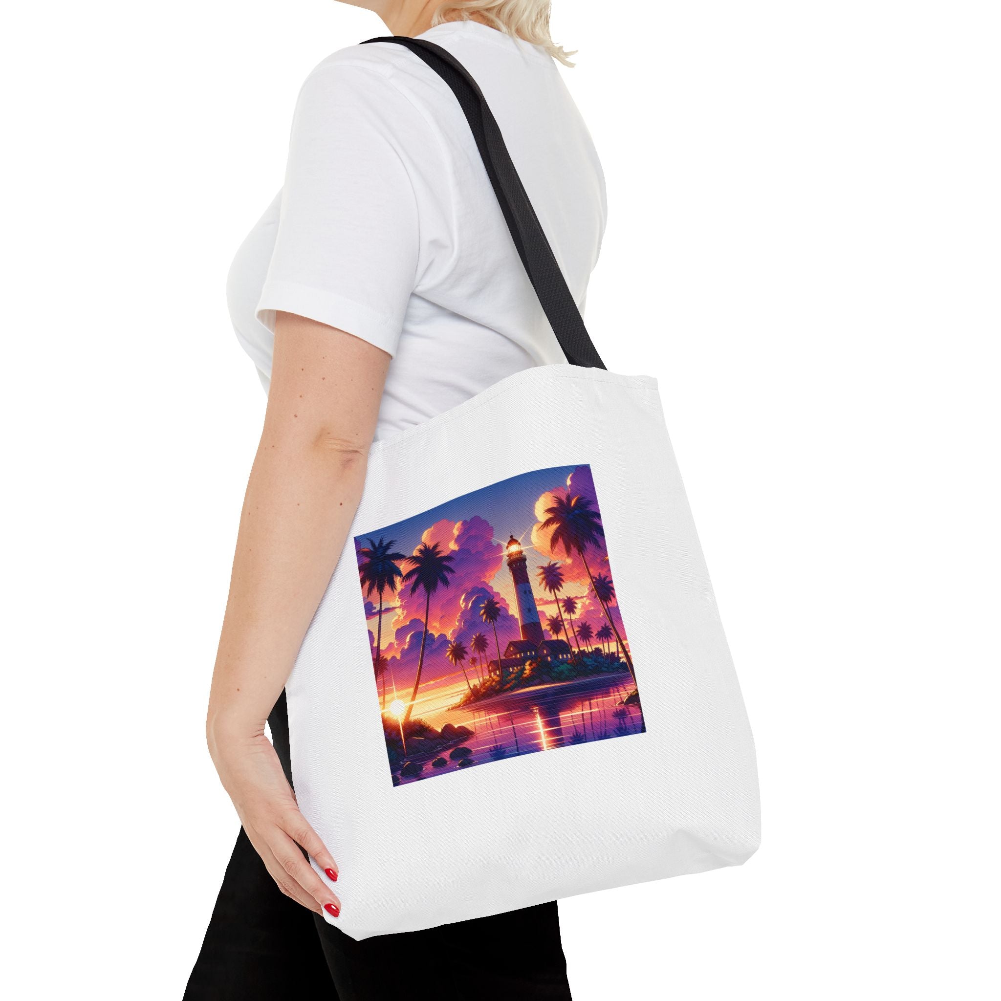 Tote Bag with Lighthouse Design | Beach Bag, Travel Tote, Vacation Accessory, Gift for Ocean Lovers, Summer Tote