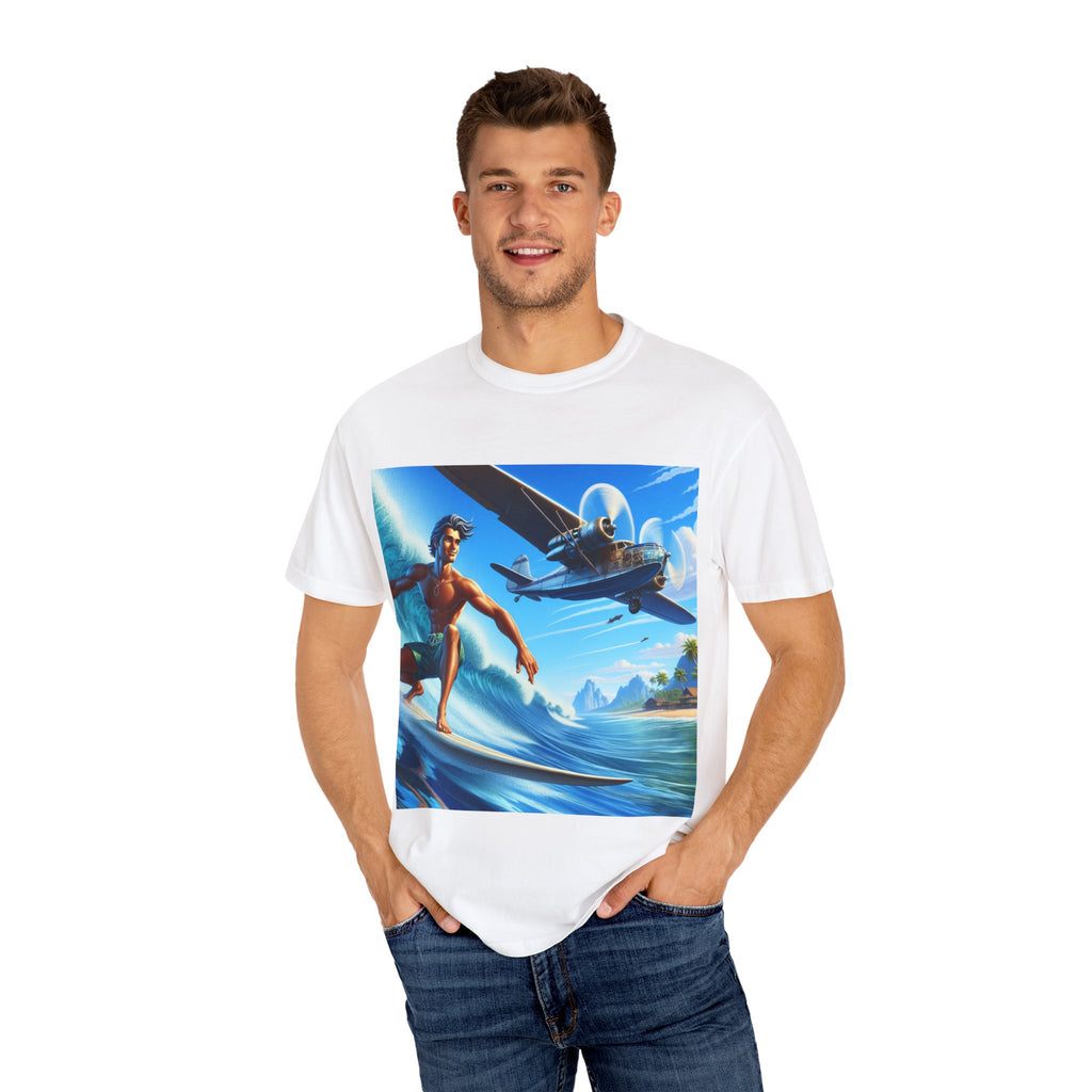 Surf Adventure Unisex T-Shirt, Perfect for Beach Lovers, Vacation Tees, Summer Apparel, Gift for Surfers and Travelers