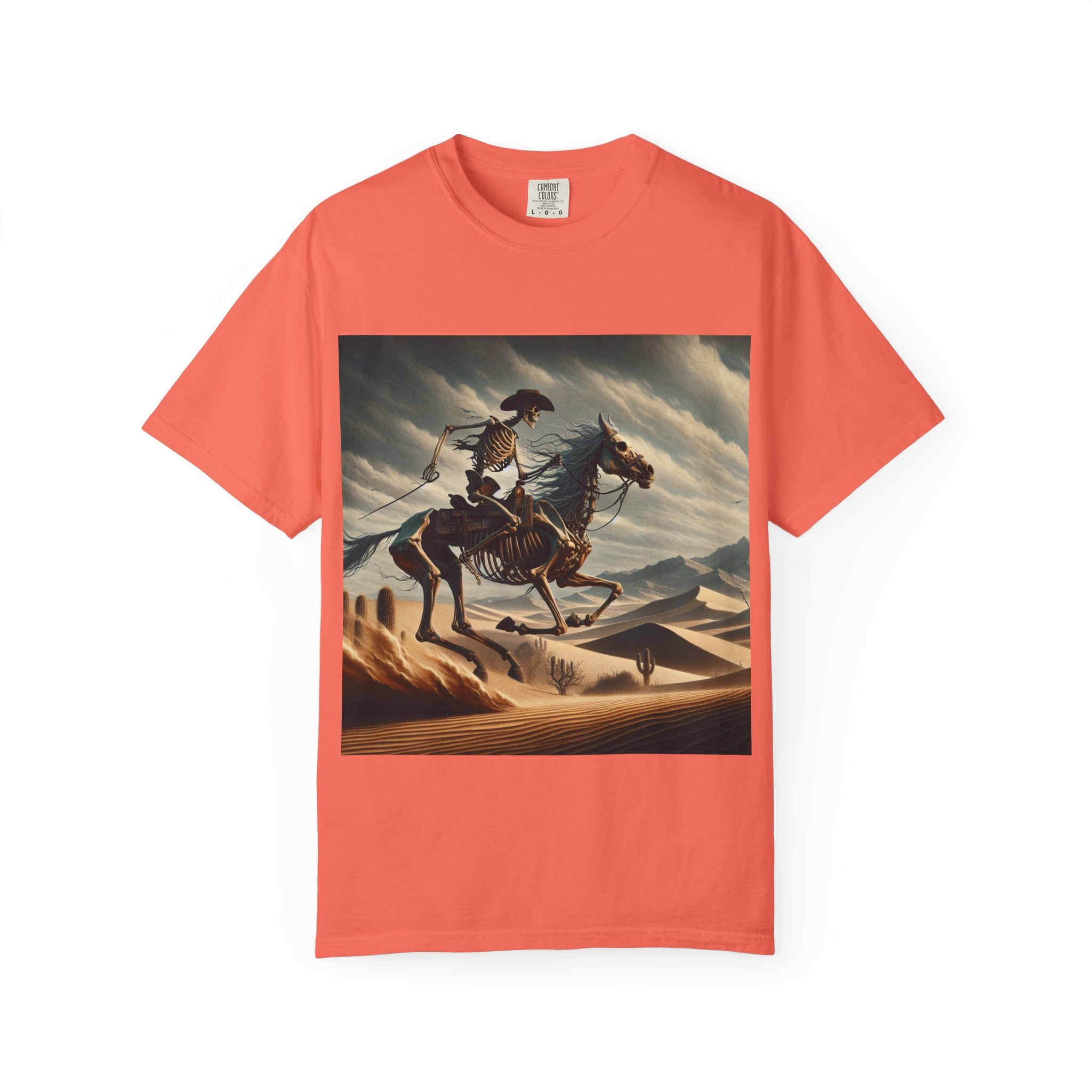 Skeleton Horse Rider T-Shirt, Unisex Graphic Tee for Halloween, Gift for Animal Lovers, Casual Wear, Vintage Style Apparel