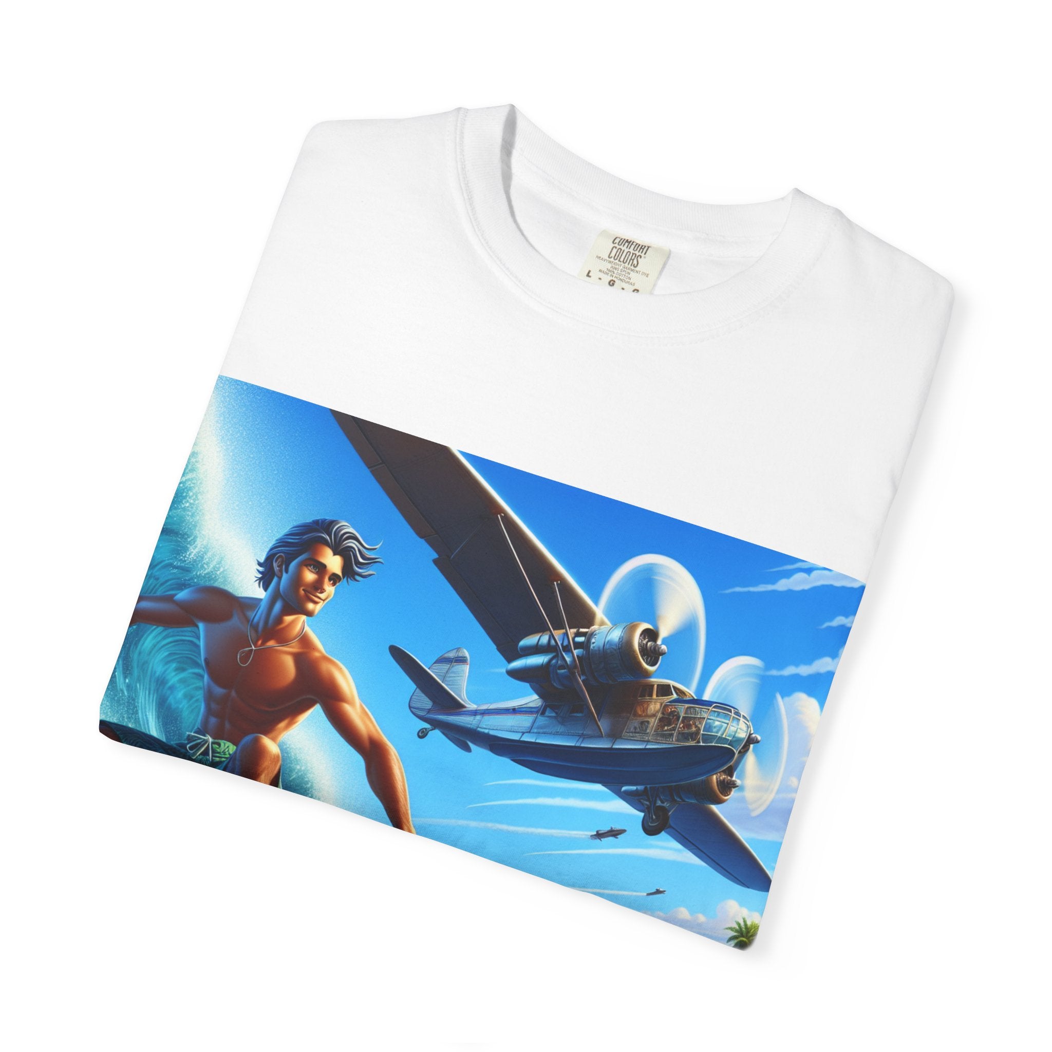 Surf Adventure Unisex T-Shirt, Perfect for Beach Lovers, Vacation Tees, Summer Apparel, Gift for Surfers and Travelers