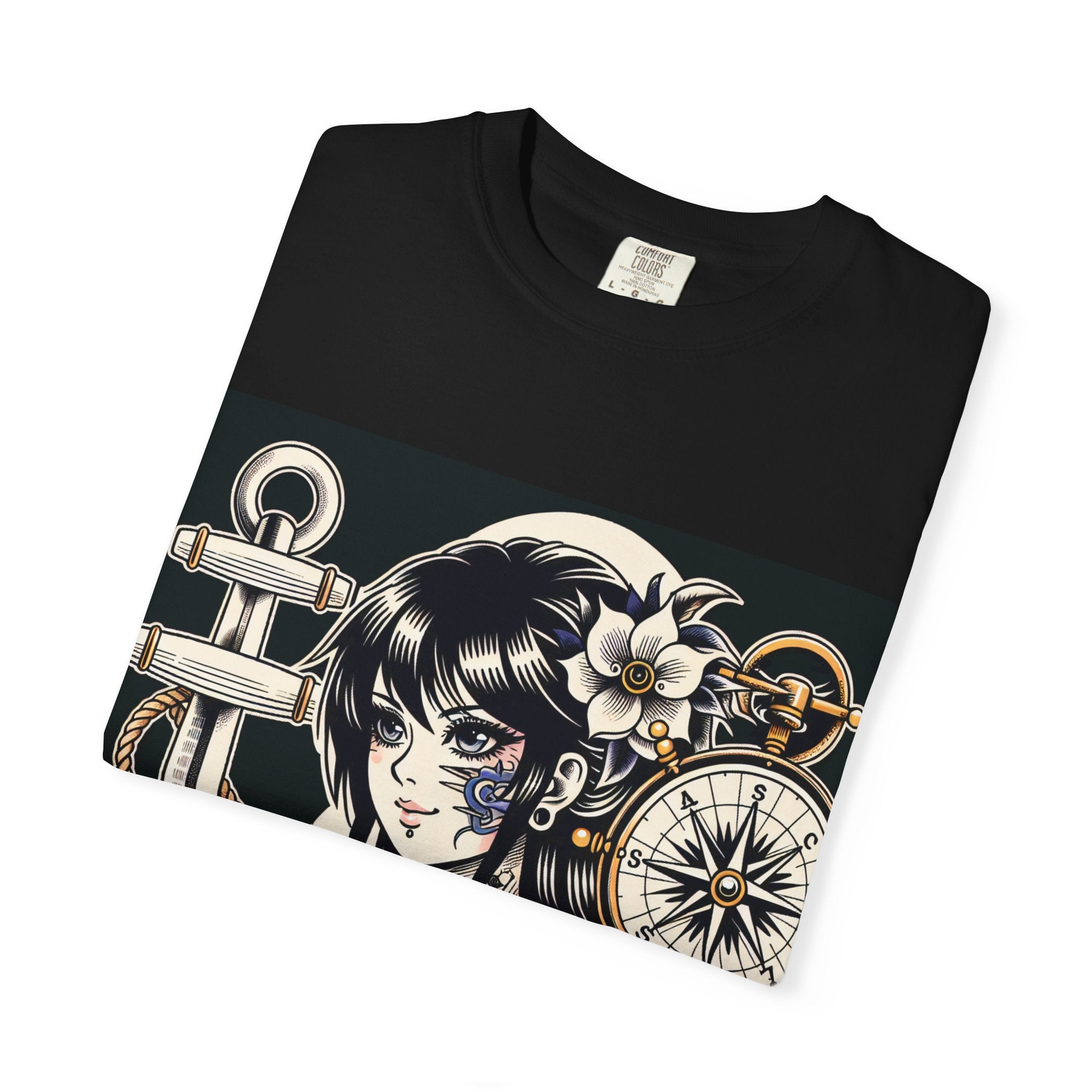 Stylish Unisex Garment-Dyed T-Shirt with Retro Floral Design, Graphic Tee for Festivals, Casual Wear, Gift for Art Lovers, Streetwear