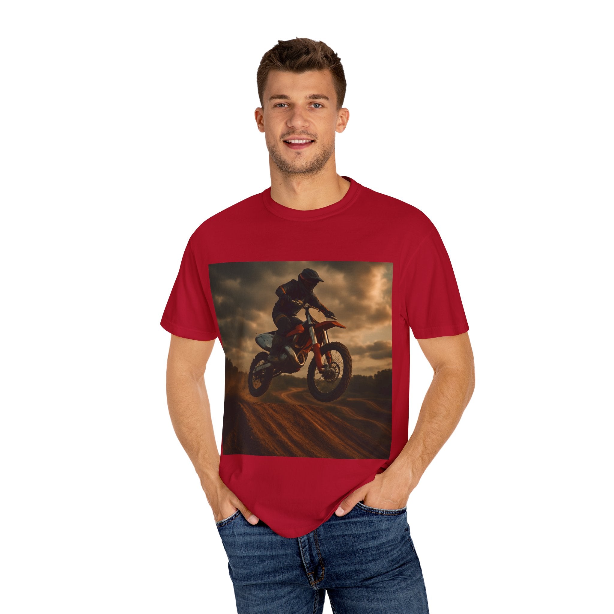 Motocross Adventure T-Shirt | Unisex Garment-Dyed Tee for Riders, Gifts for Motocross Fans, Sportswear, Casual Wear, Outdoor Activities