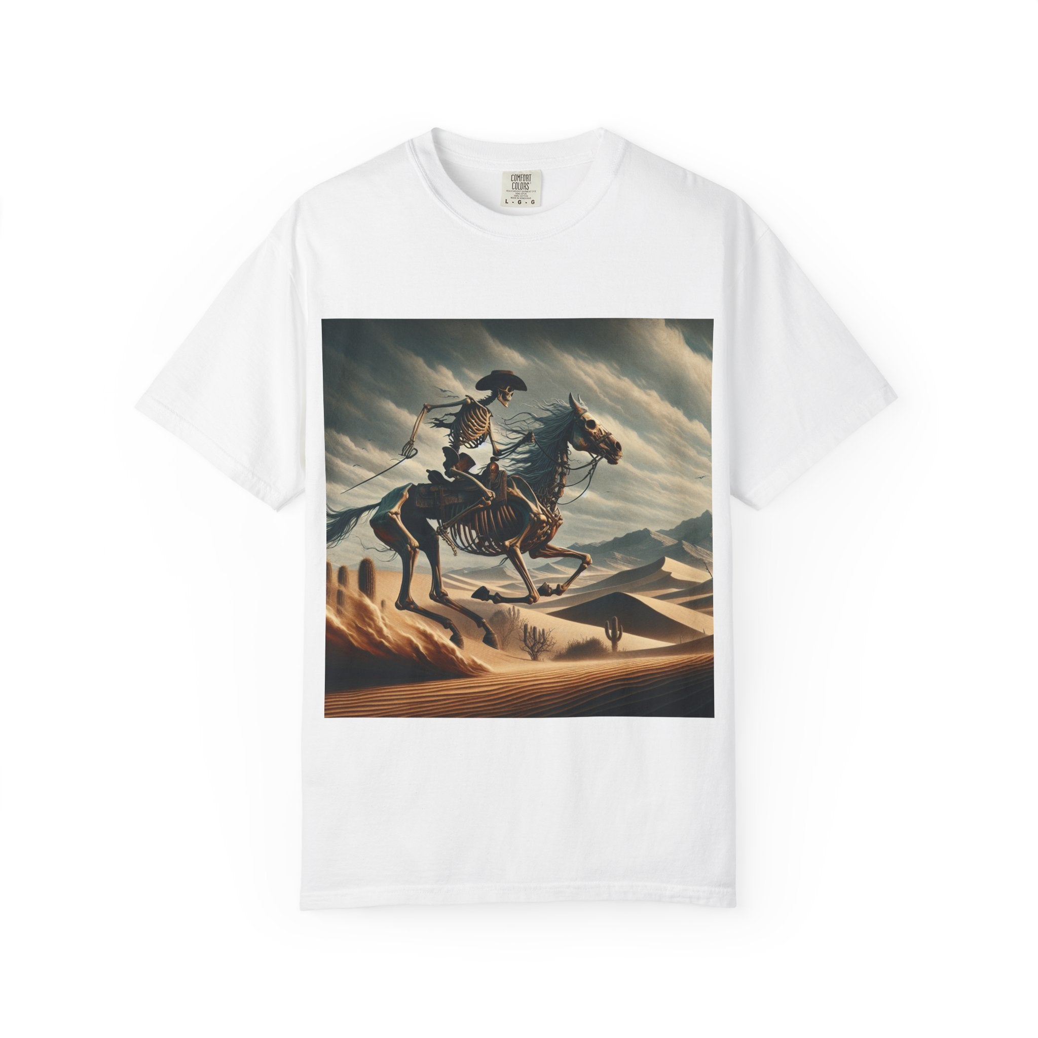 Skeleton Horse Rider T-Shirt, Unisex Graphic Tee for Halloween, Gift for Animal Lovers, Casual Wear, Vintage Style Apparel
