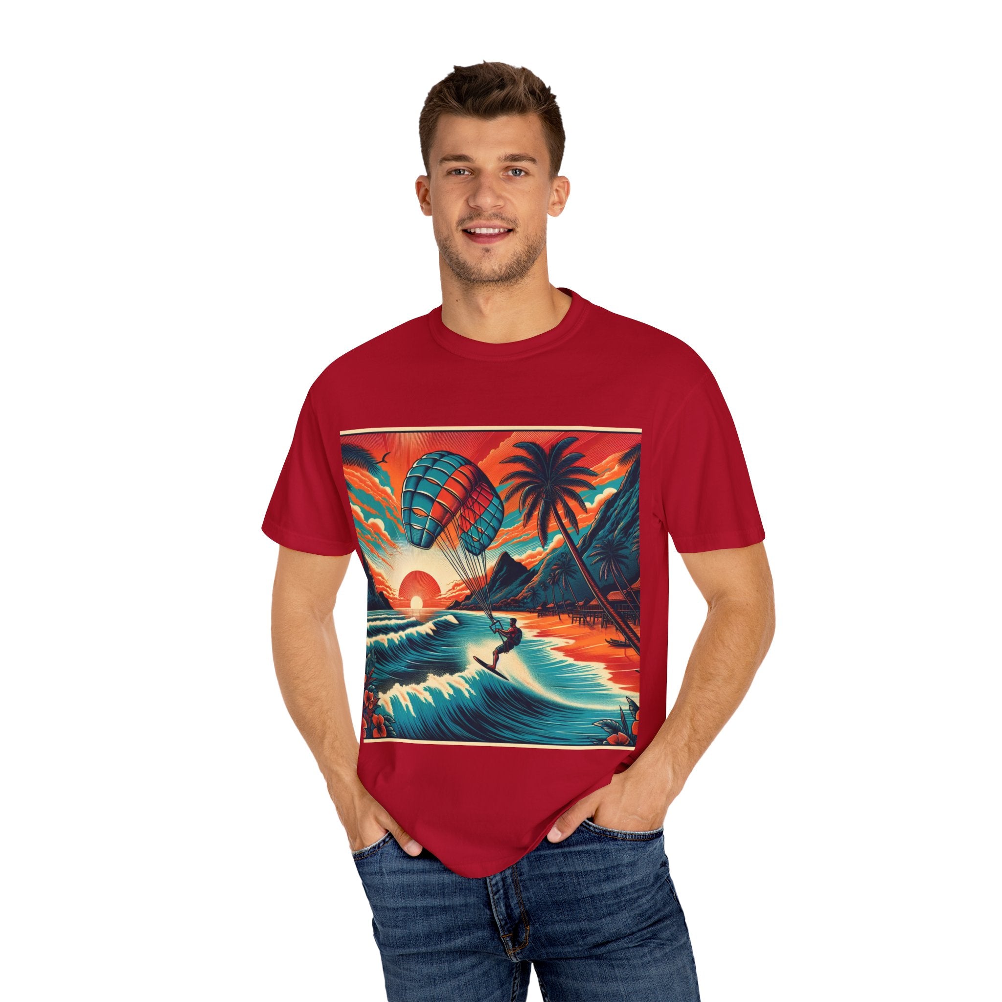 Sunset Paragliding T-Shirt | Beach Vibes Tee, Summer Style Apparel, Gifts for Surfers, Travel Lovers, Adventure Clothing