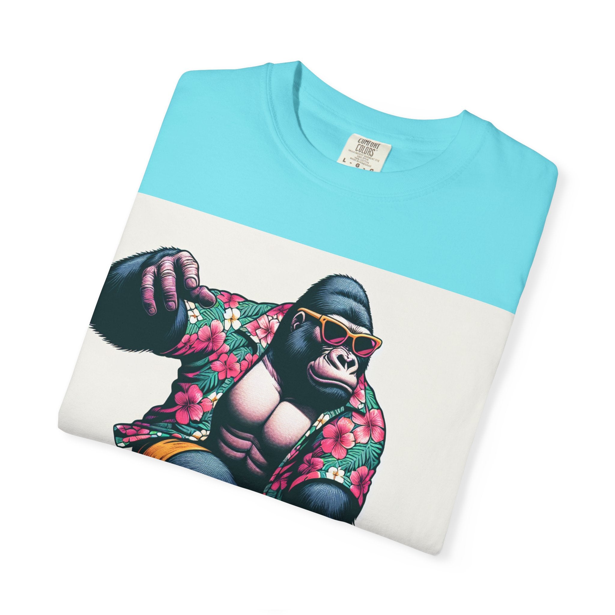 Surfing Gorilla T-Shirt, Casual Beachwear, Summer Gift, Graphic Tee, Unisex T-Shirt, Fun Vacation Apparel