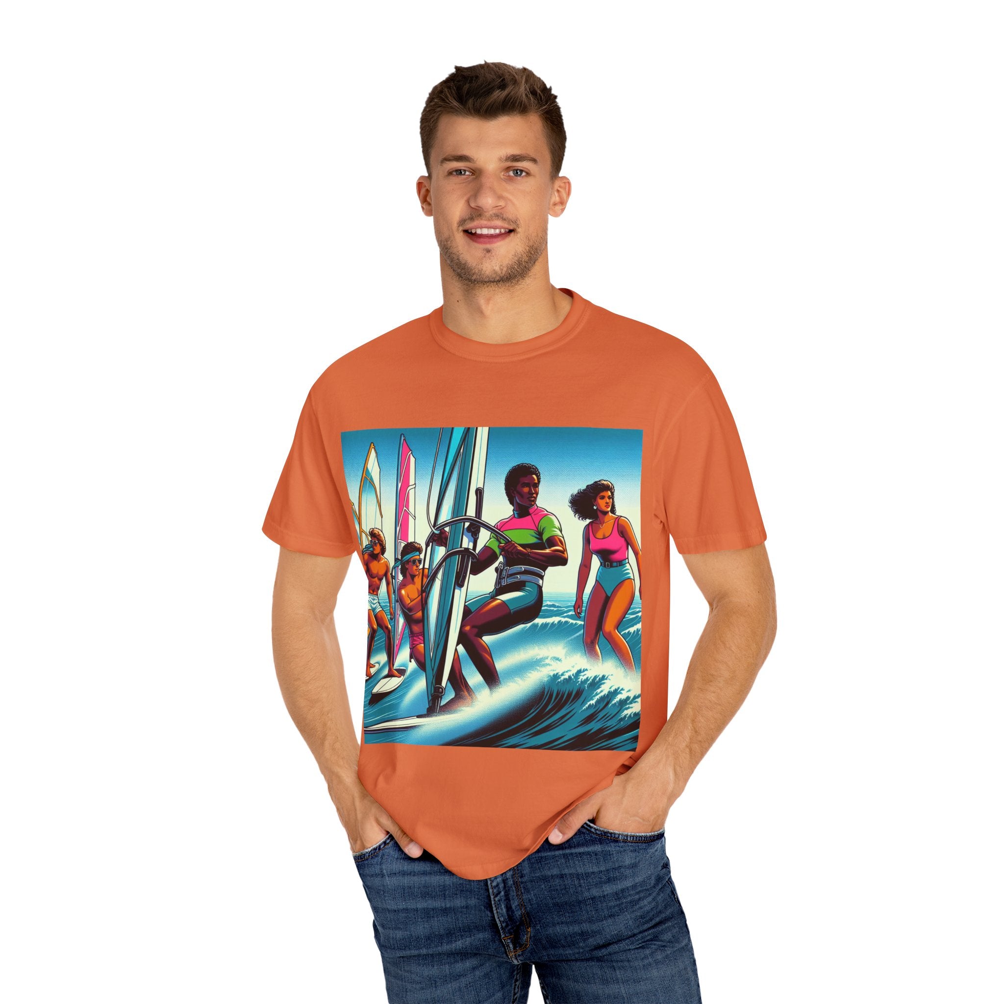 Surf Vibes T-Shirt, Unisex Garment-Dyed Tee, Beachwear for Surf Lovers, Summer Casual Wear, Gift for Surfers