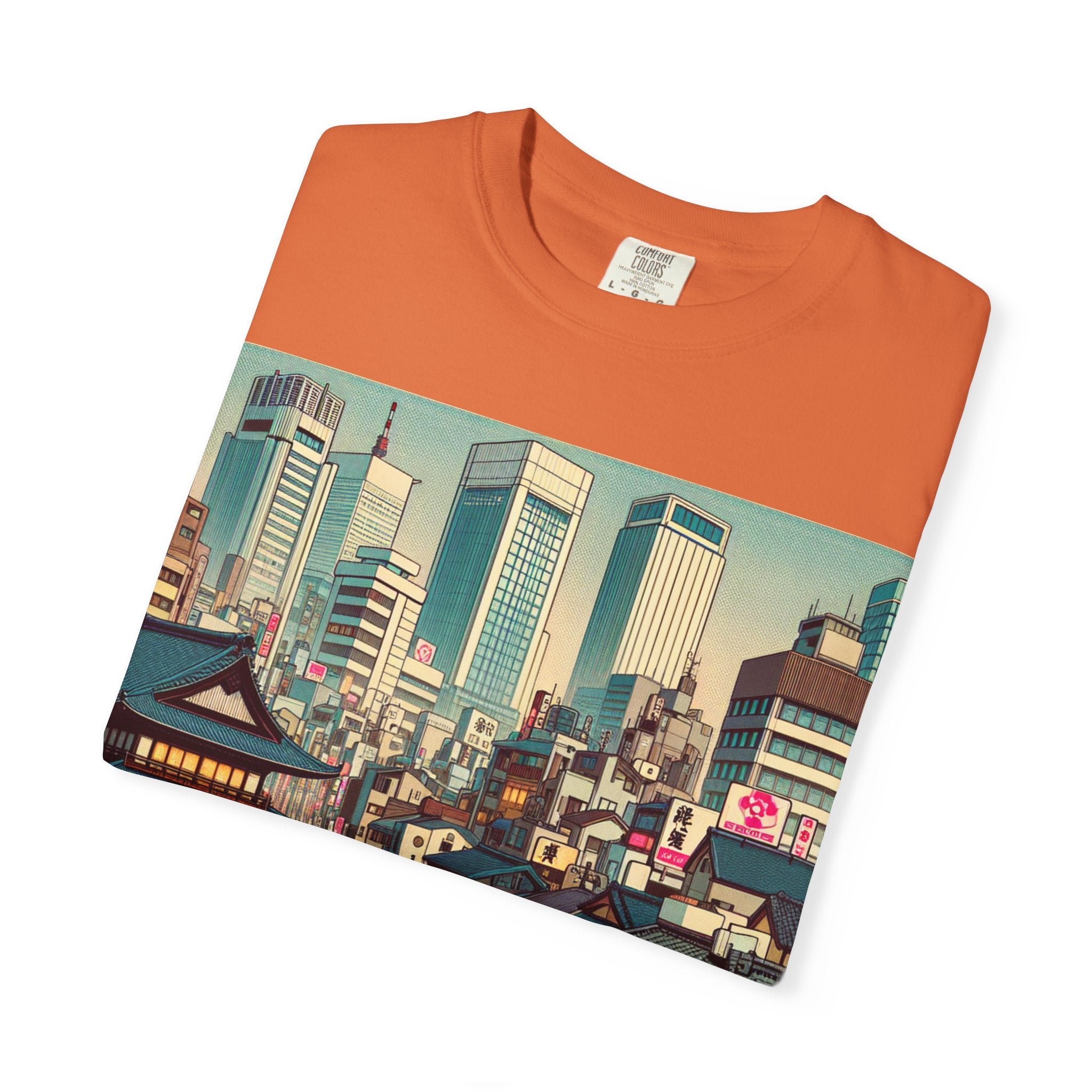 Urban Landscape Graphic T-Shirt | Street Art Tee, Casual Wear, Gift for Travelers, Relaxed Fit, Unique Cityscape Design