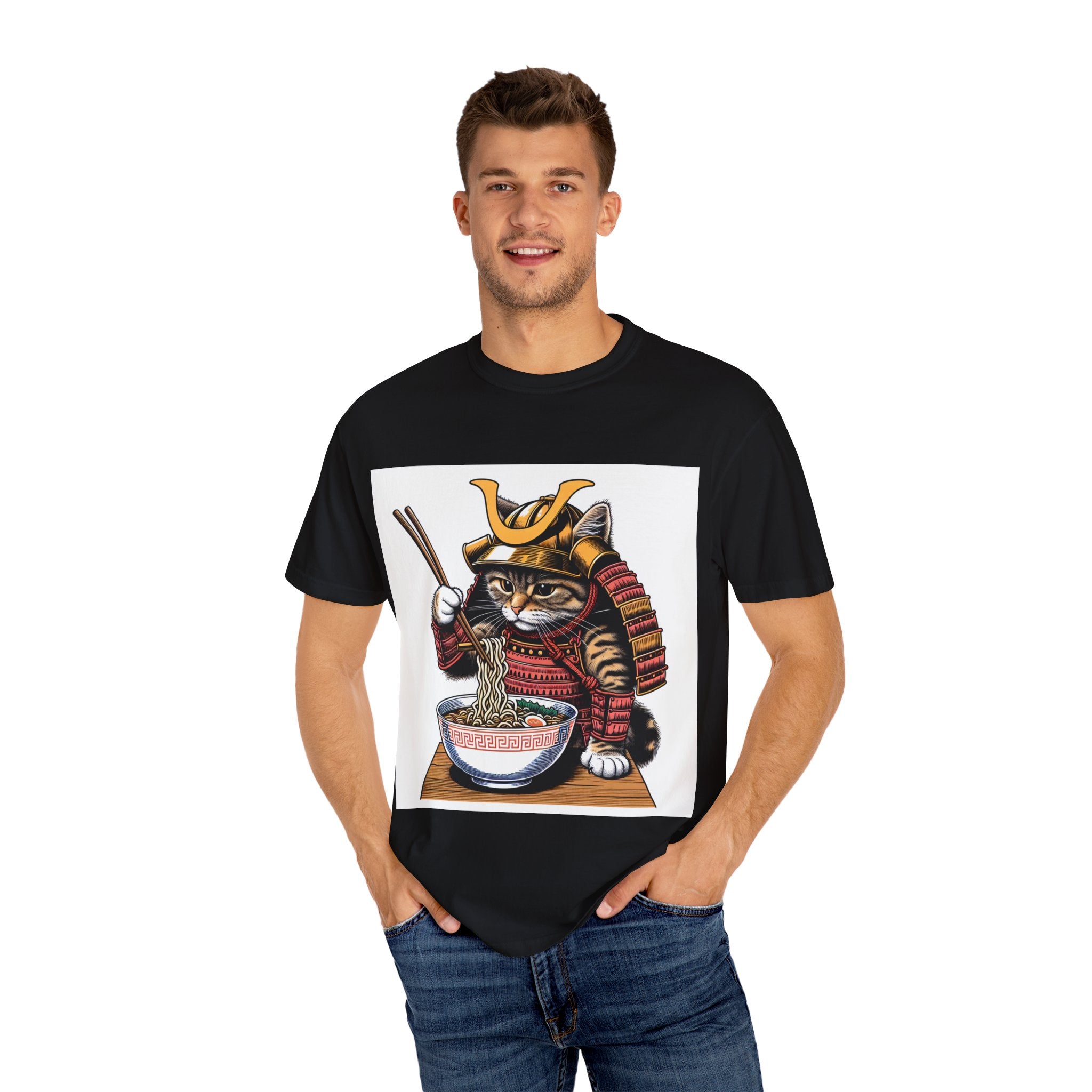 Samurai Cat T-Shirt | Cute Kitten Shirt, Animal Lover Gift, Pet Enthusiast Tee, Unique Graphic Top, Fun Conversation Starter