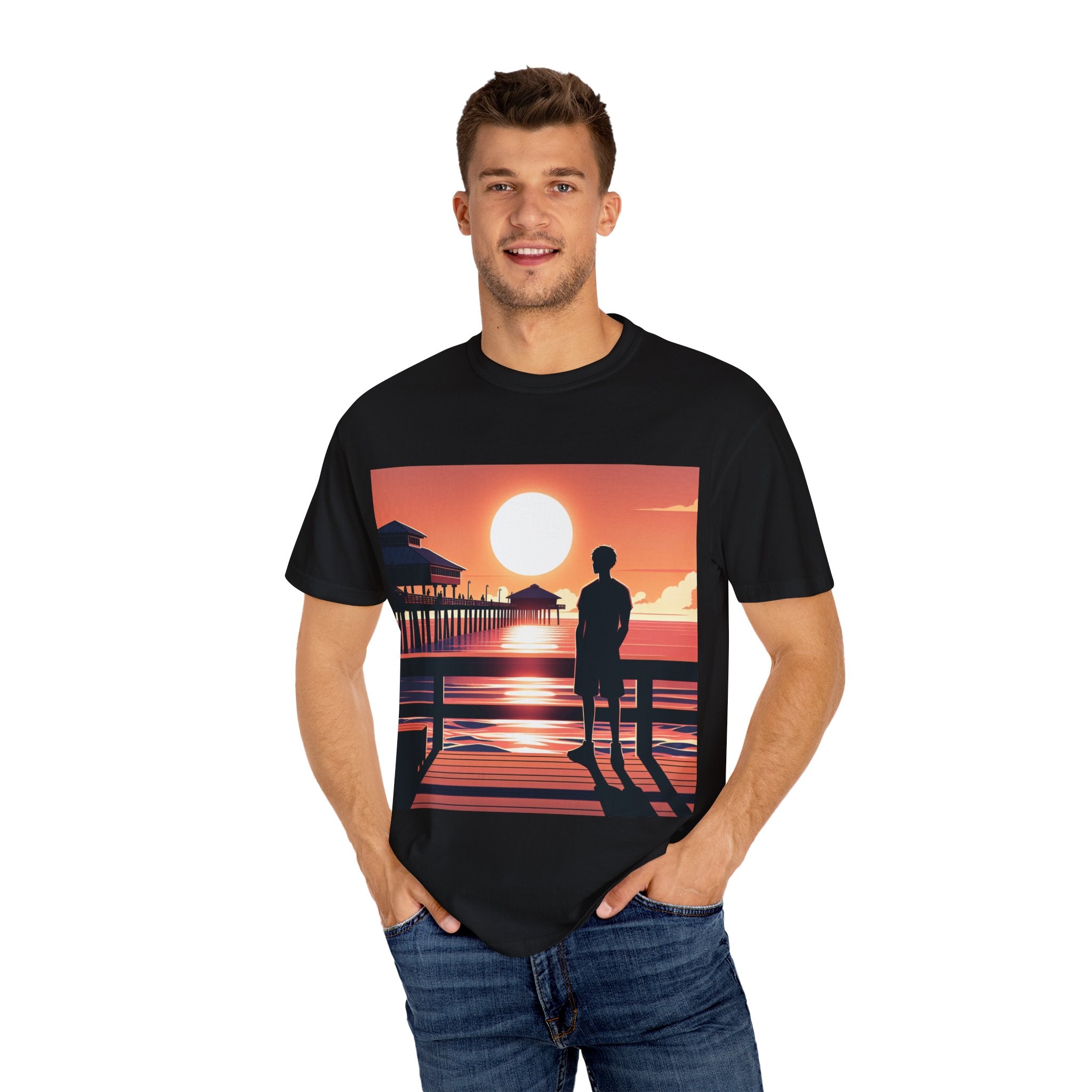 Sunset Vibes Unisex T-shirt | Nature Lover Gift, Relaxed Fit Tee, Casual Summer Wear, Art-Inspired Apparel, Travel T-shirt