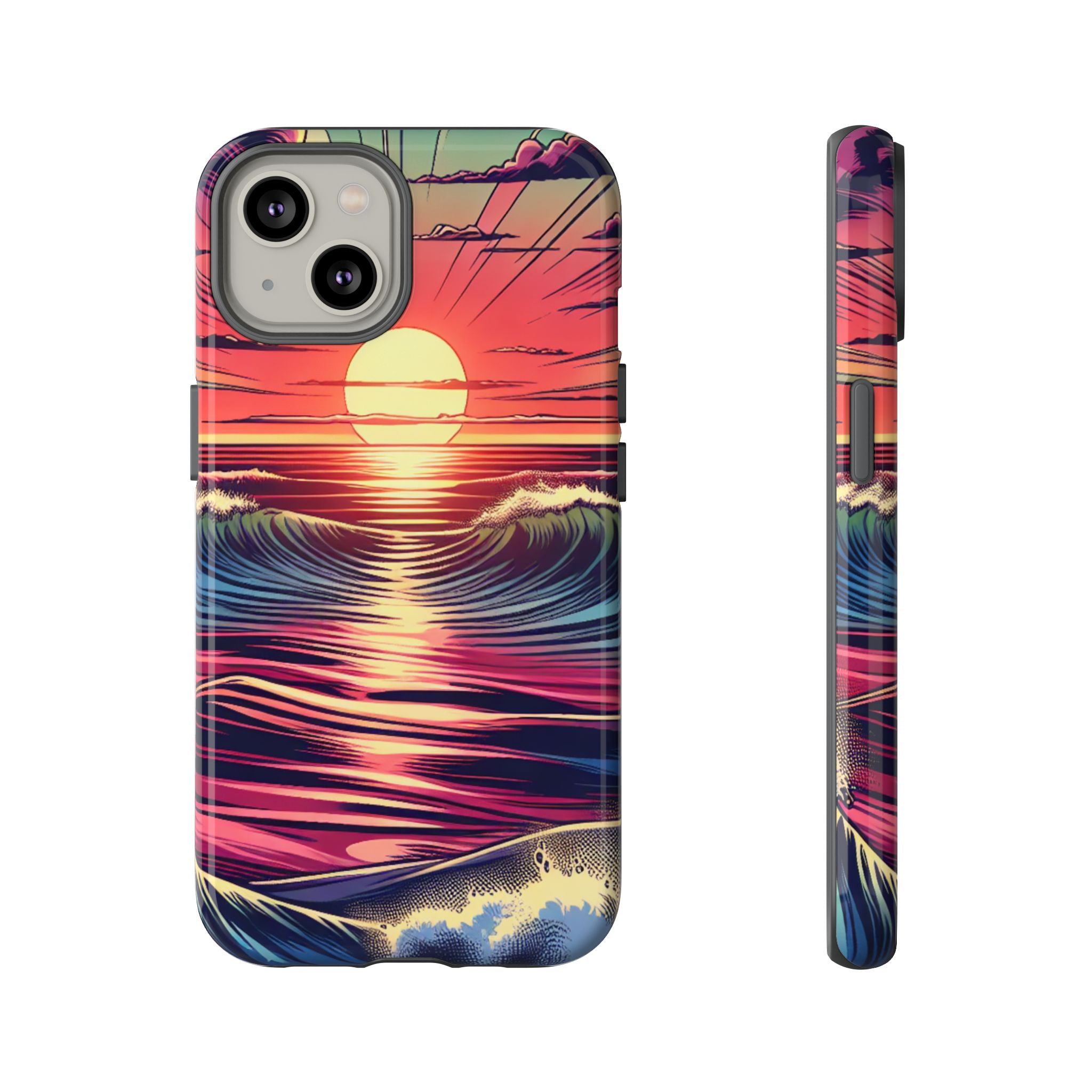 Vibrant Sunset Phone Case, Tough Cases, Beach Lover Gift, Ocean Inspired, Summer Vibes, Colorful Cell Phone Cover
