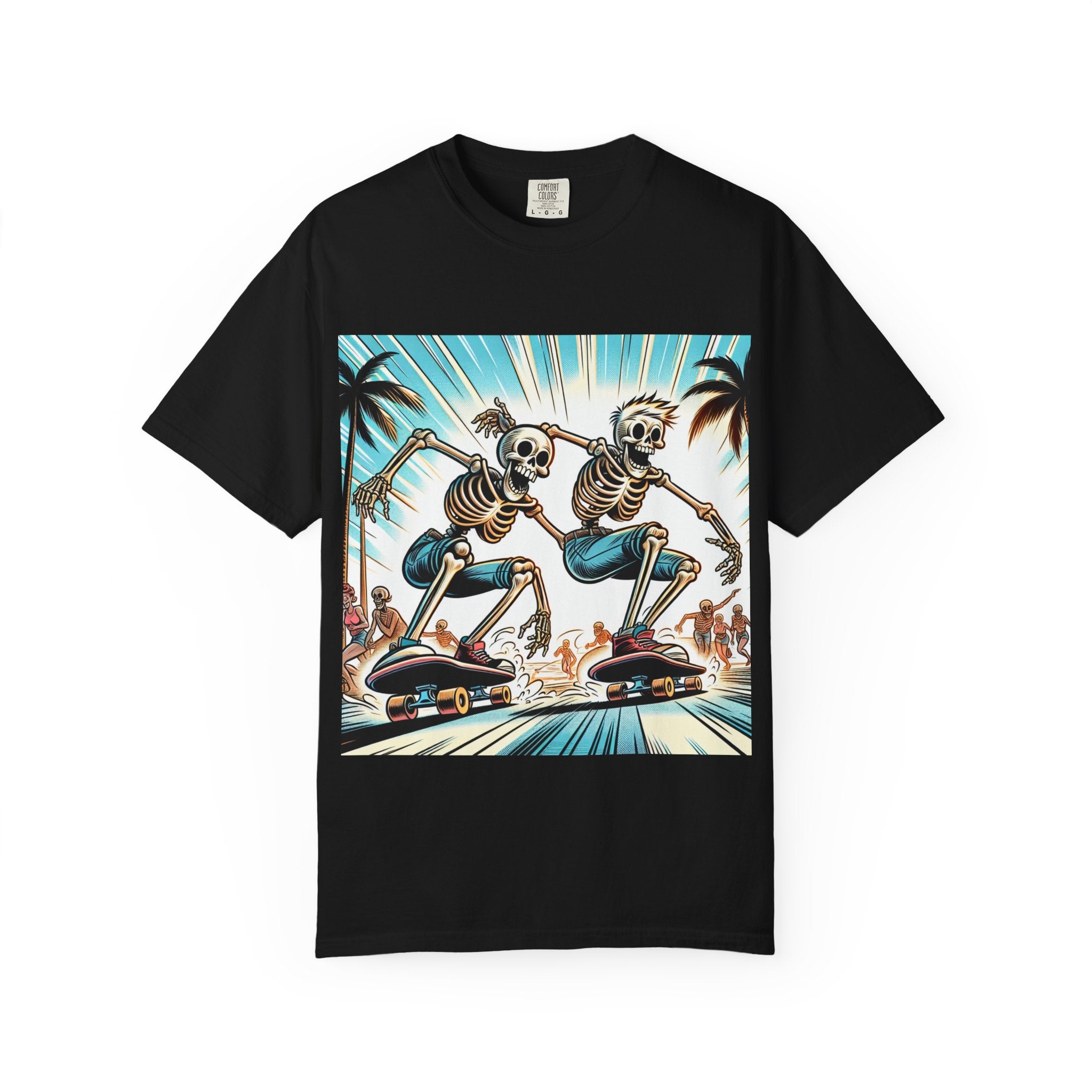 Skateboarding Skeletons T-shirt | Cool Graphic Tee for Summer, Vintage Vibe, Unisex Fashion, Beach Wear, Gift for Him/Her