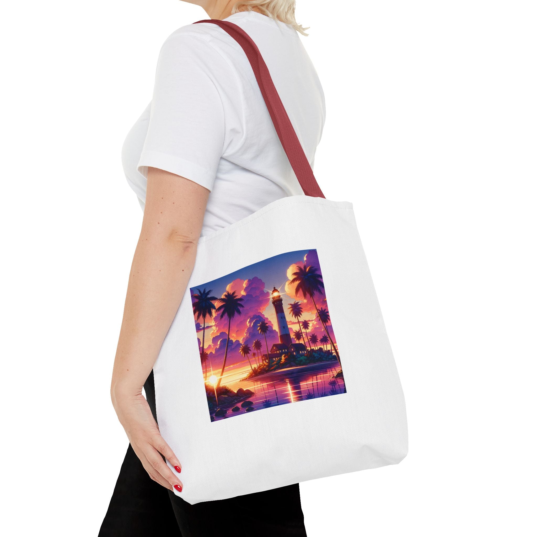 Tote Bag with Lighthouse Design | Beach Bag, Travel Tote, Vacation Accessory, Gift for Ocean Lovers, Summer Tote
