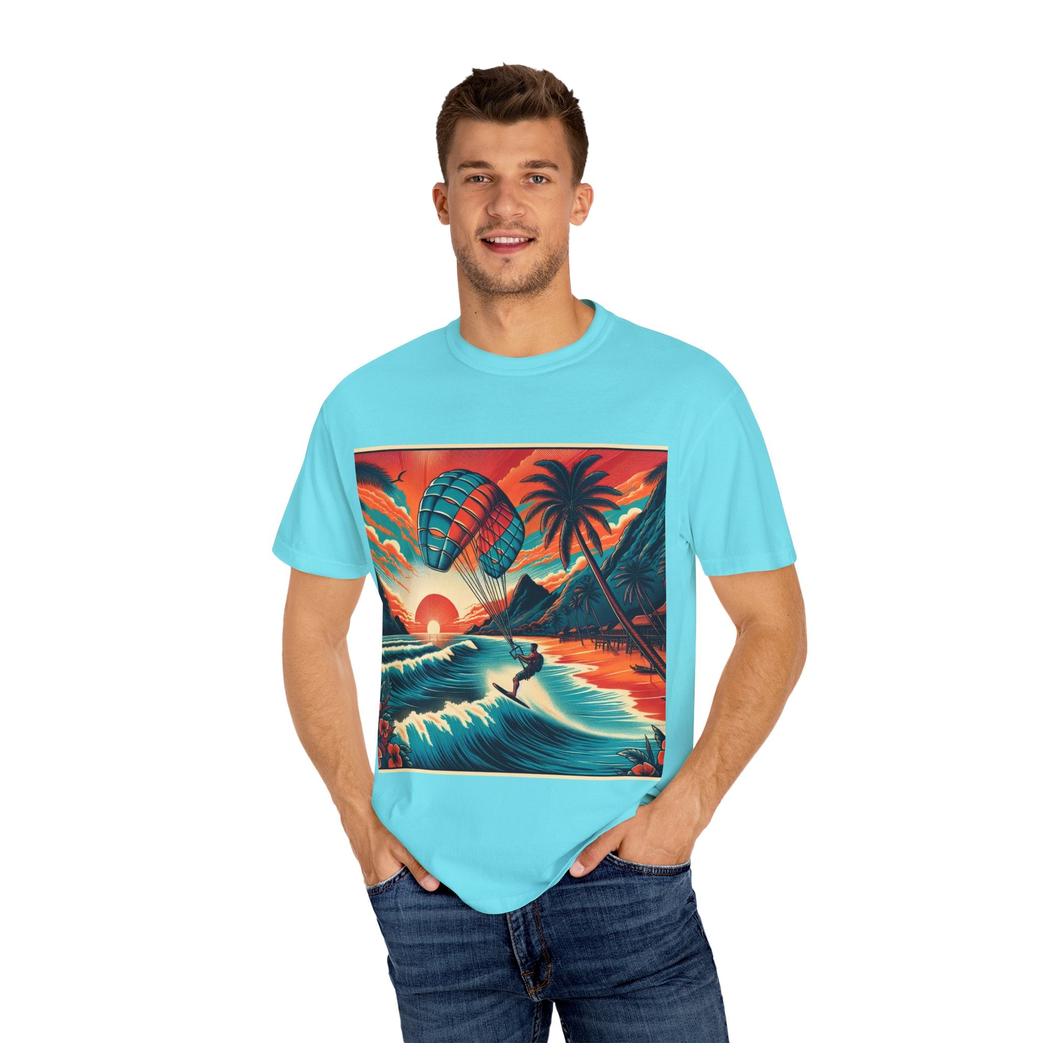 Sunset Paragliding T-Shirt | Beach Vibes Tee, Summer Style Apparel, Gifts for Surfers, Travel Lovers, Adventure Clothing