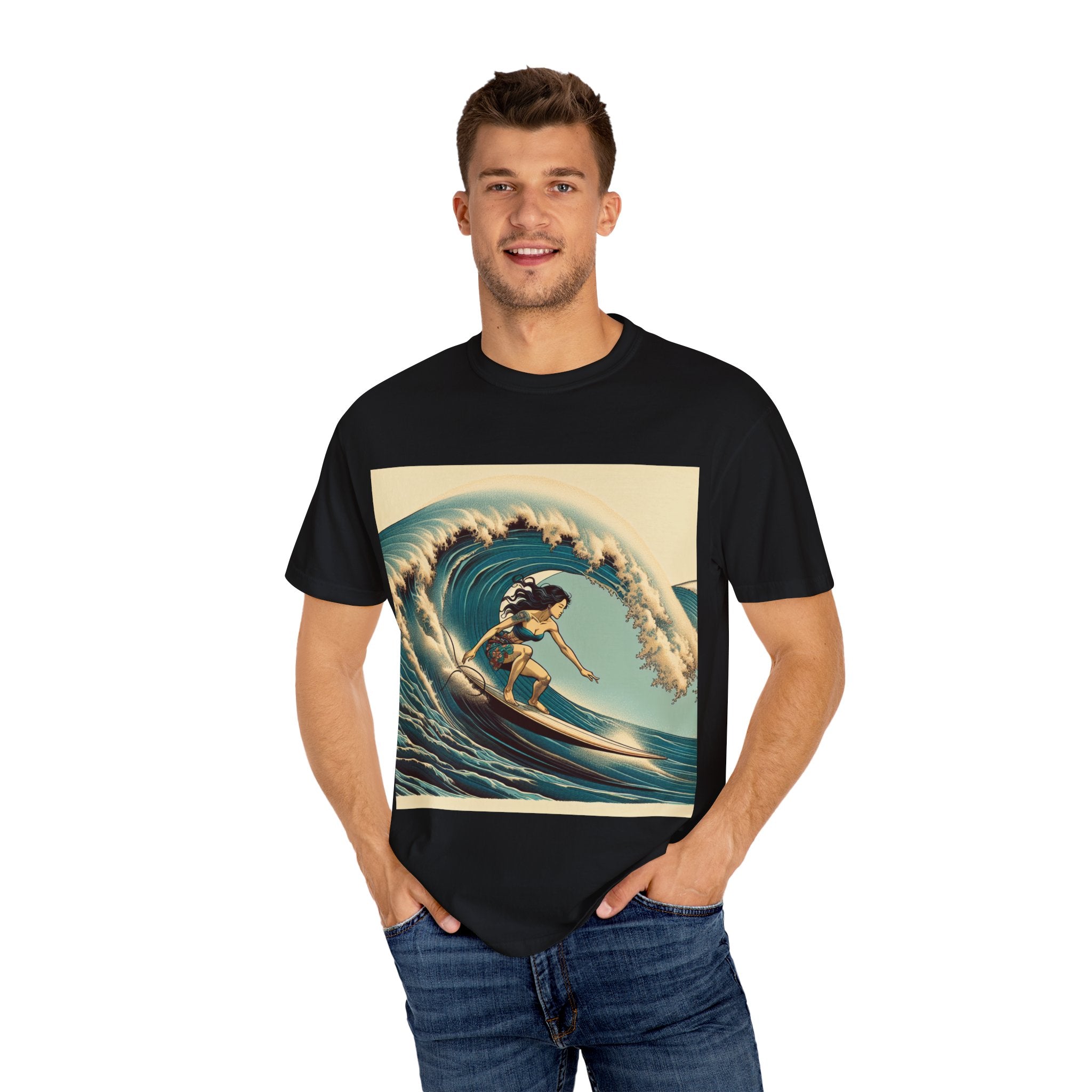 Surf Vibes Unisex Garment-Dyed T-Shirt | Beachwear, Surfing Style, Summer Apparel, Perfect for Vacations, Gifts for Surfers