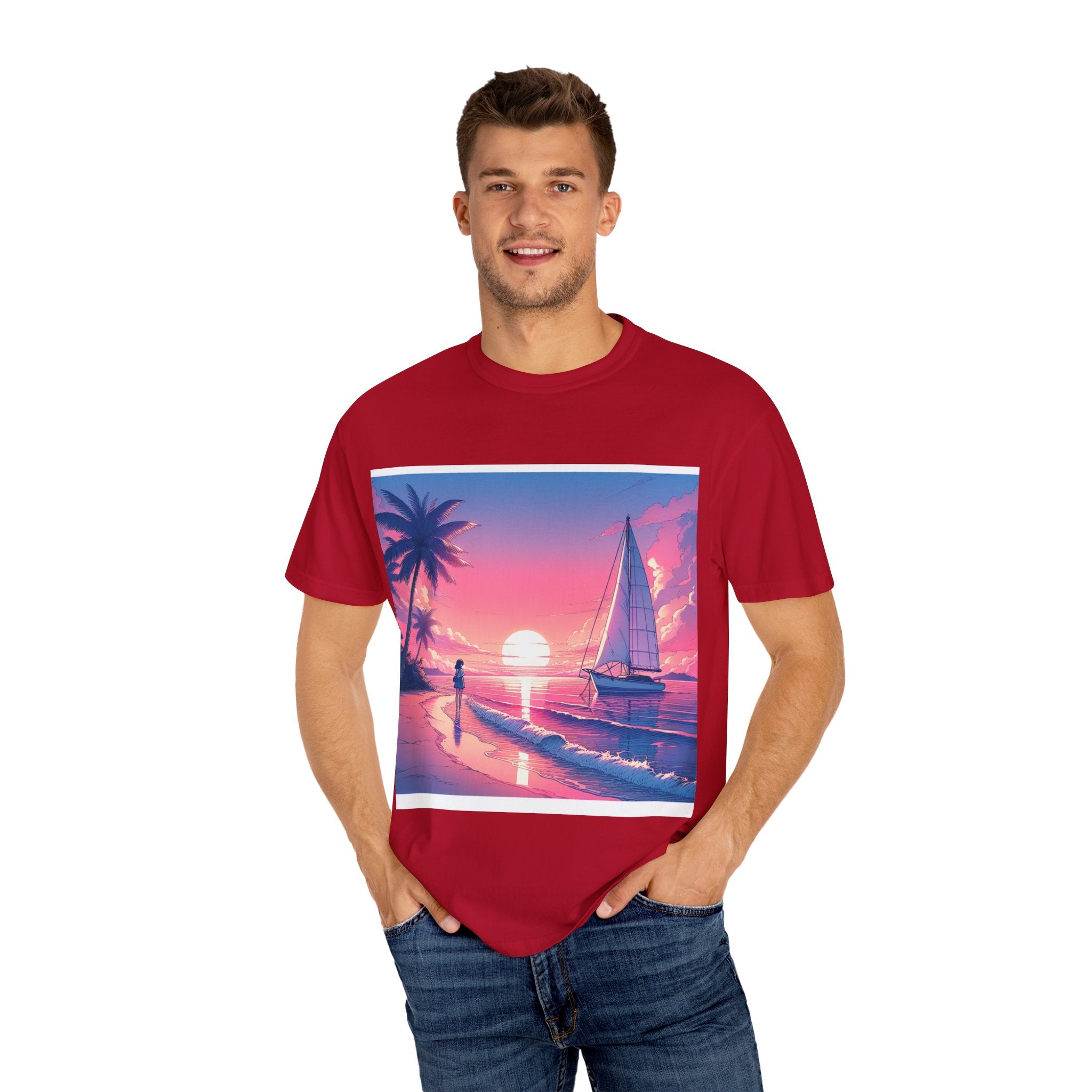 Sunset Sail Unisex T-Shirt, Beach Life Shirt, Vacation Tee, Gift for Sailors, Summer Fashion