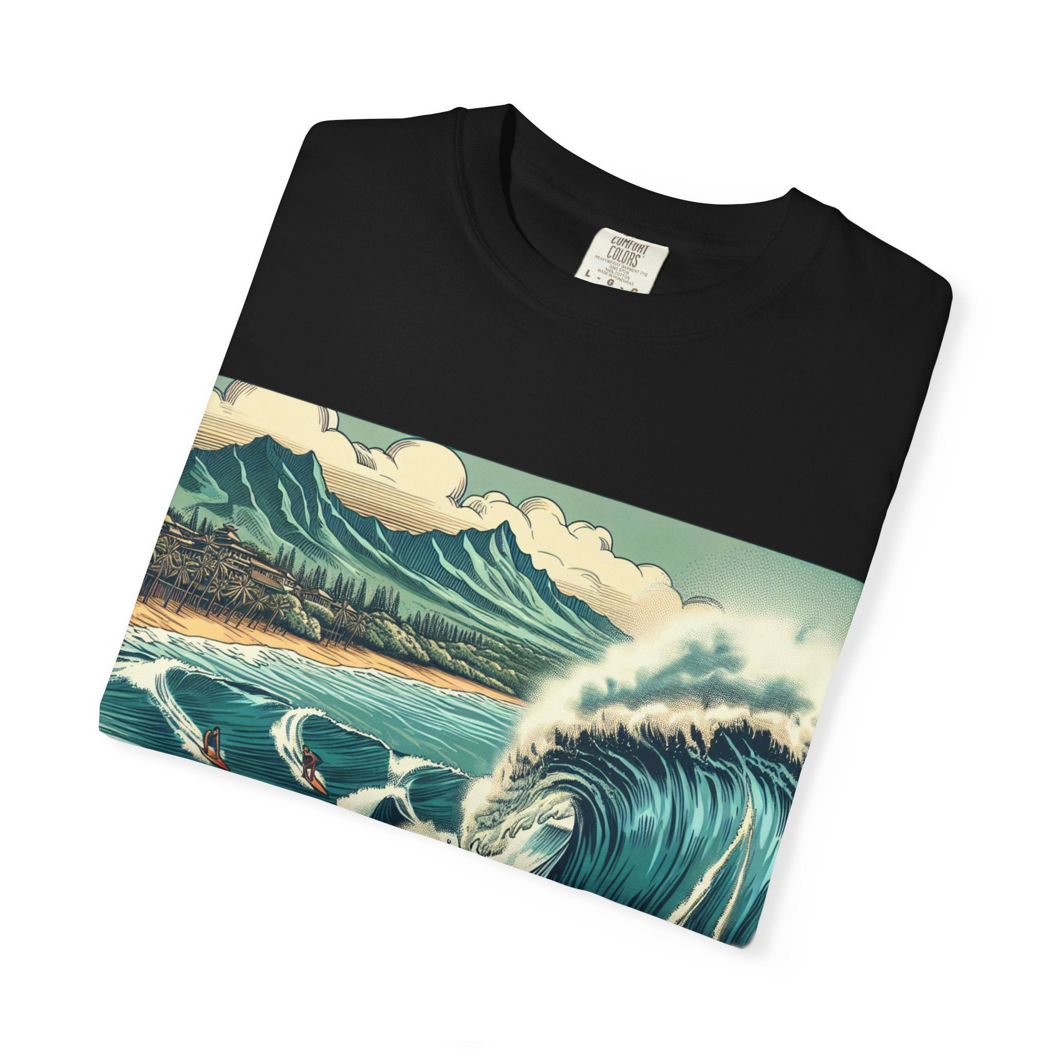 Surfing Waves T-Shirt, Relaxed Summer Style, Beach Lovers Gift, Unisex Tee, Vintage Surf Art, Summer Fun Apparel