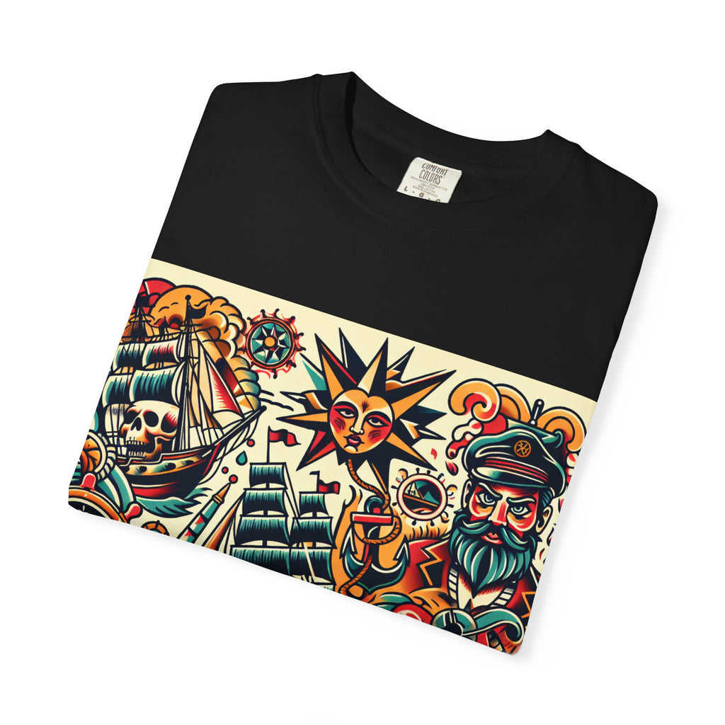 Nautical Adventure T-Shirt | Pirate Art Tee, Unisex Graphic Shirt, Summer Casual Wear, Gift for Sailors, Bold Streetwear