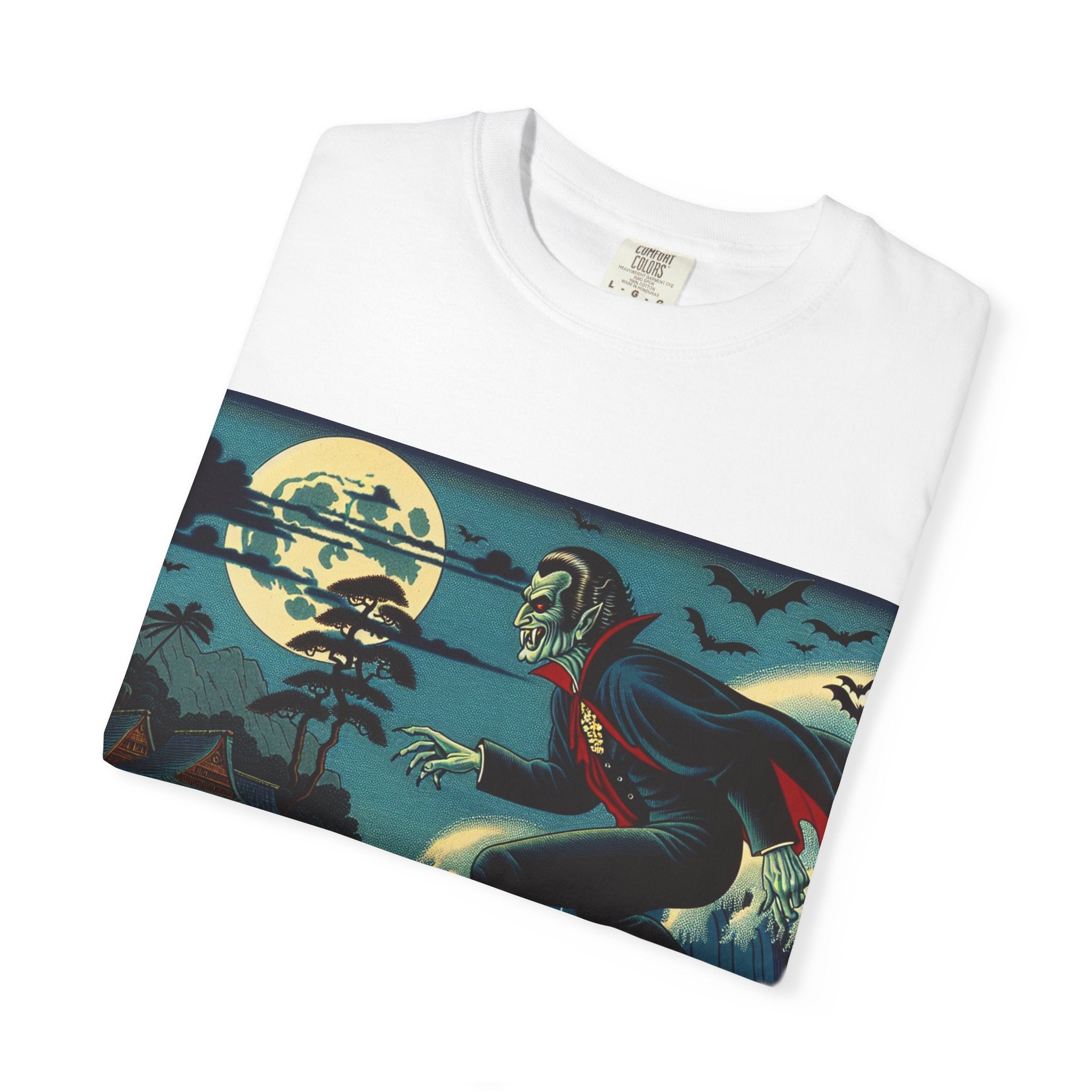 Surfing Vampire T-Shirt, Halloween Shirt, Unisex Graphic Tee, Casual Wear for Surf Lovers, Spooky Summer Fashion
