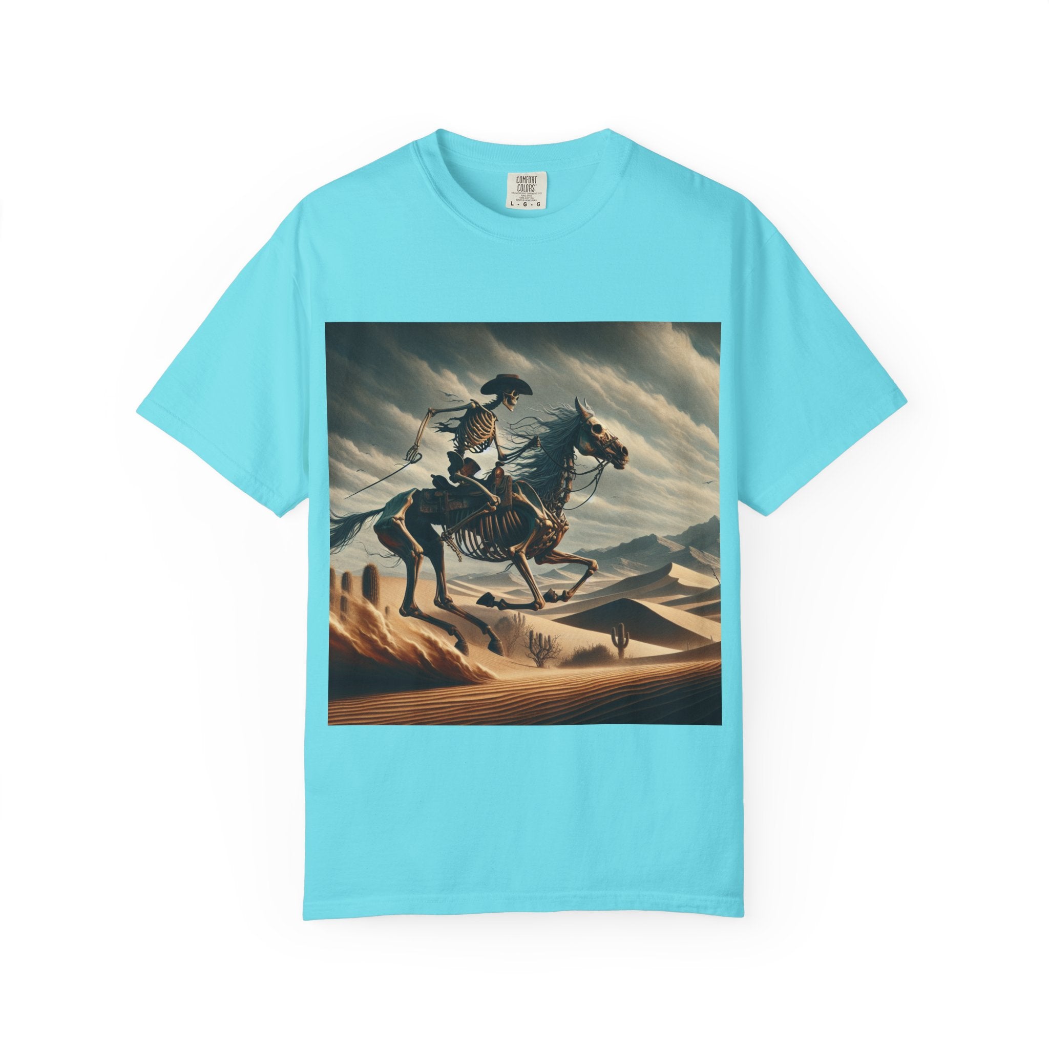 Skeleton Horse Rider T-Shirt, Unisex Graphic Tee for Halloween, Gift for Animal Lovers, Casual Wear, Vintage Style Apparel