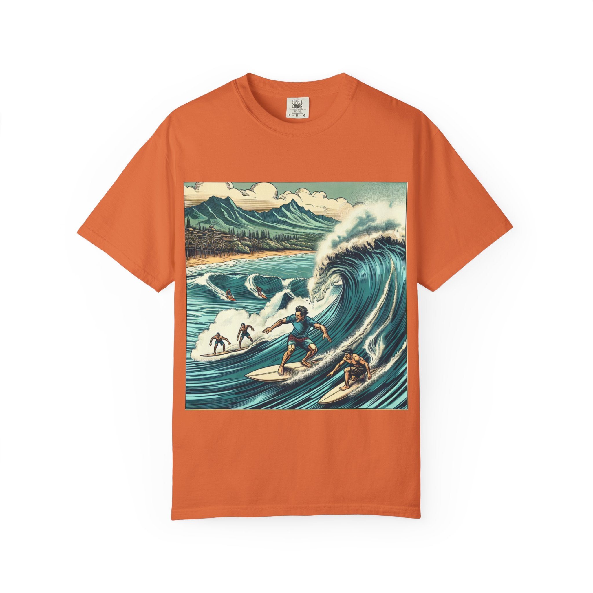Surfing Waves T-Shirt, Relaxed Summer Style, Beach Lovers Gift, Unisex Tee, Vintage Surf Art, Summer Fun Apparel