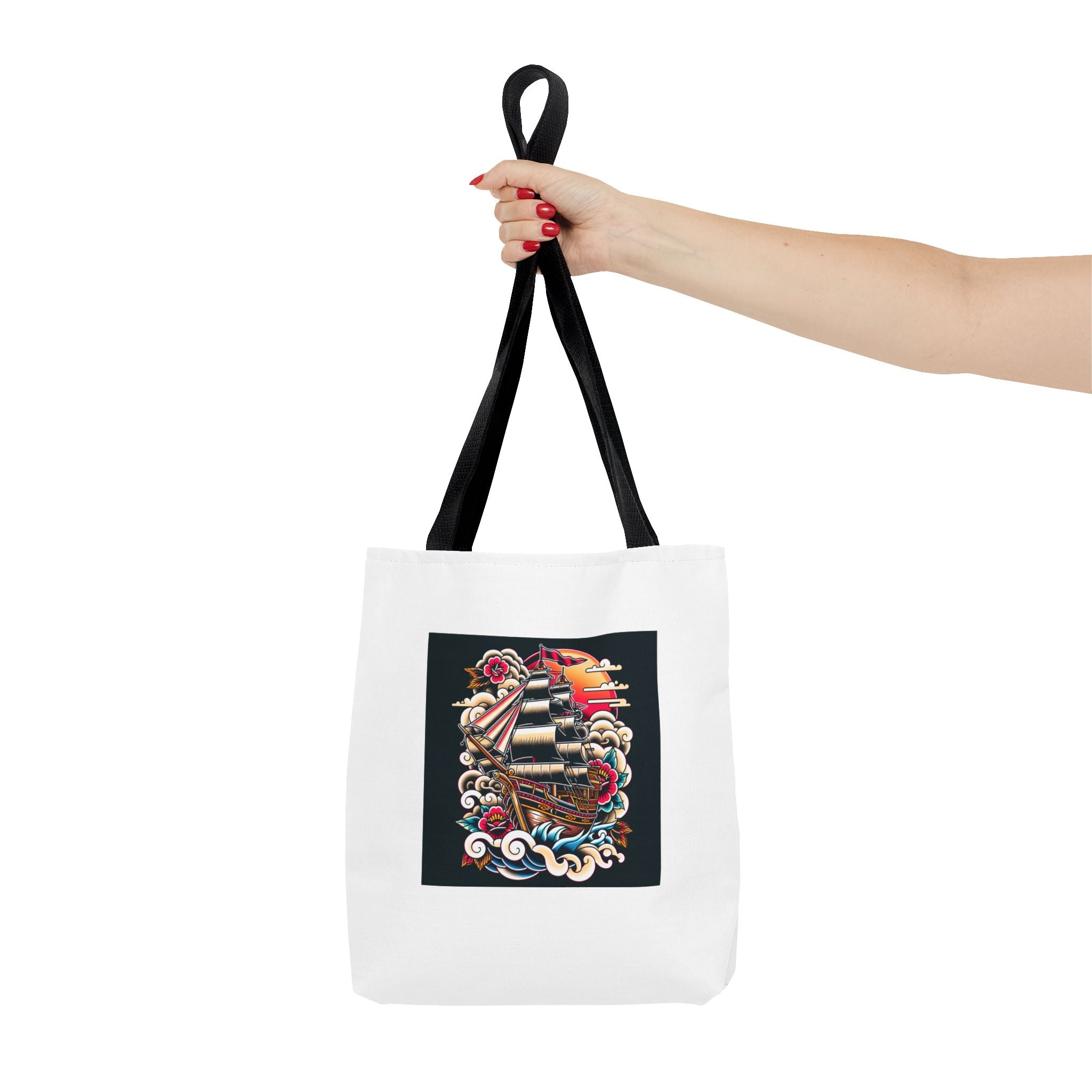 Pirate Ship Tote Bag, Nautical Tote for Adventurers, Eco-Friendly Shopper, Unique Gift for Travelers, Stylish Beach Bag