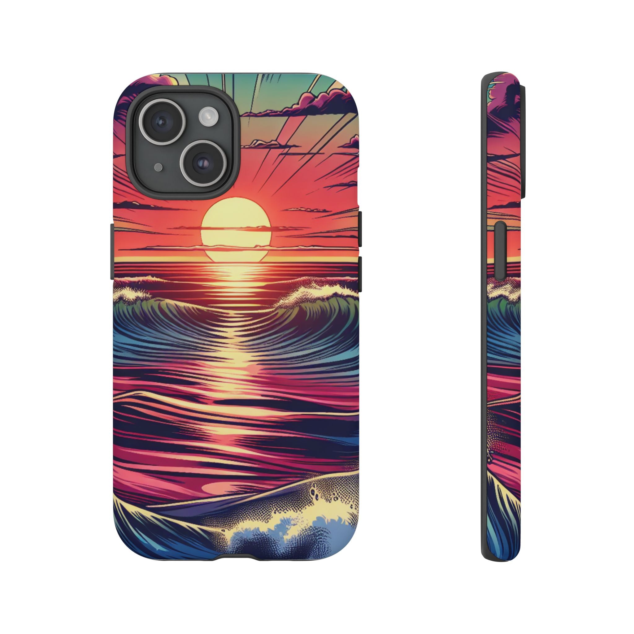 Vibrant Sunset Phone Case, Tough Cases, Beach Lover Gift, Ocean Inspired, Summer Vibes, Colorful Cell Phone Cover
