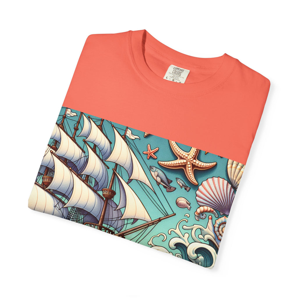 Nautical Adventure T-Shirt - Relaxed Fit, Beach Lover's Gift, Ocean Theme, Vacation Wear, Summer Style, Graphic Tee