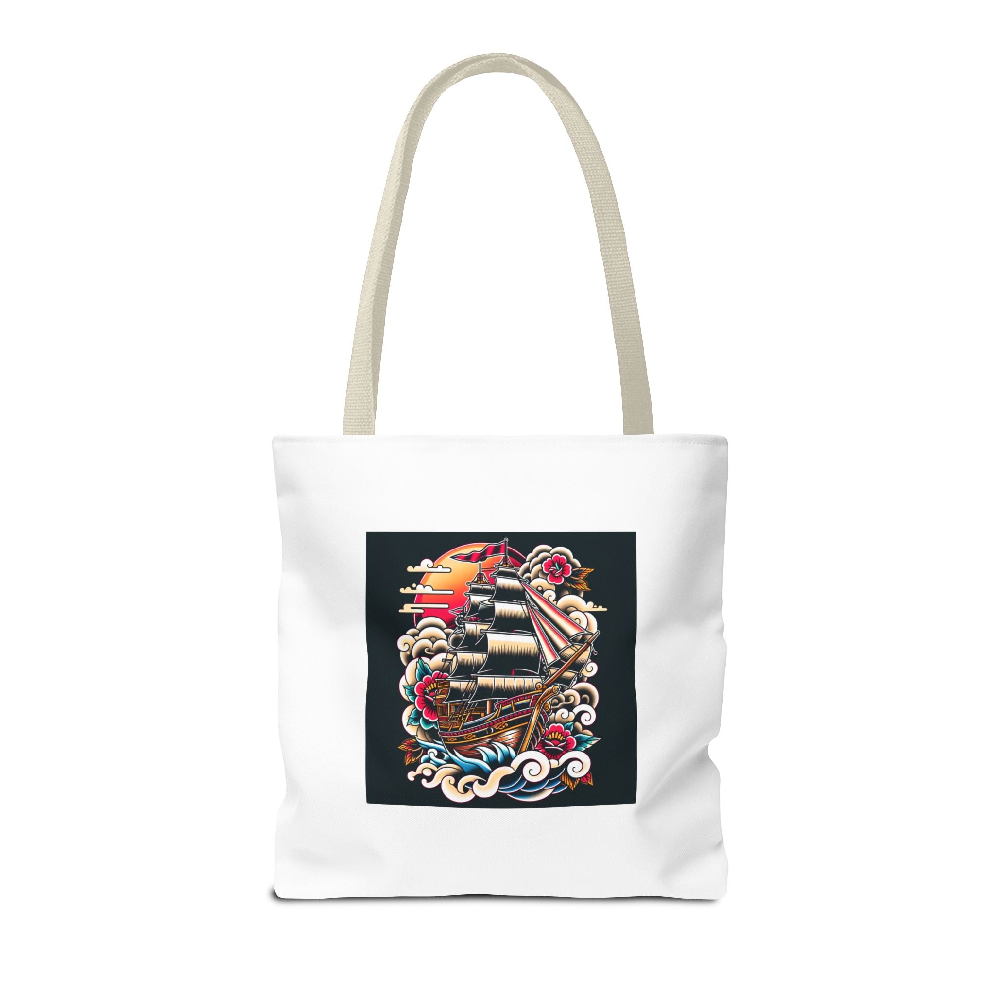Pirate Ship Tote Bag, Nautical Tote for Adventurers, Eco-Friendly Shopper, Unique Gift for Travelers, Stylish Beach Bag