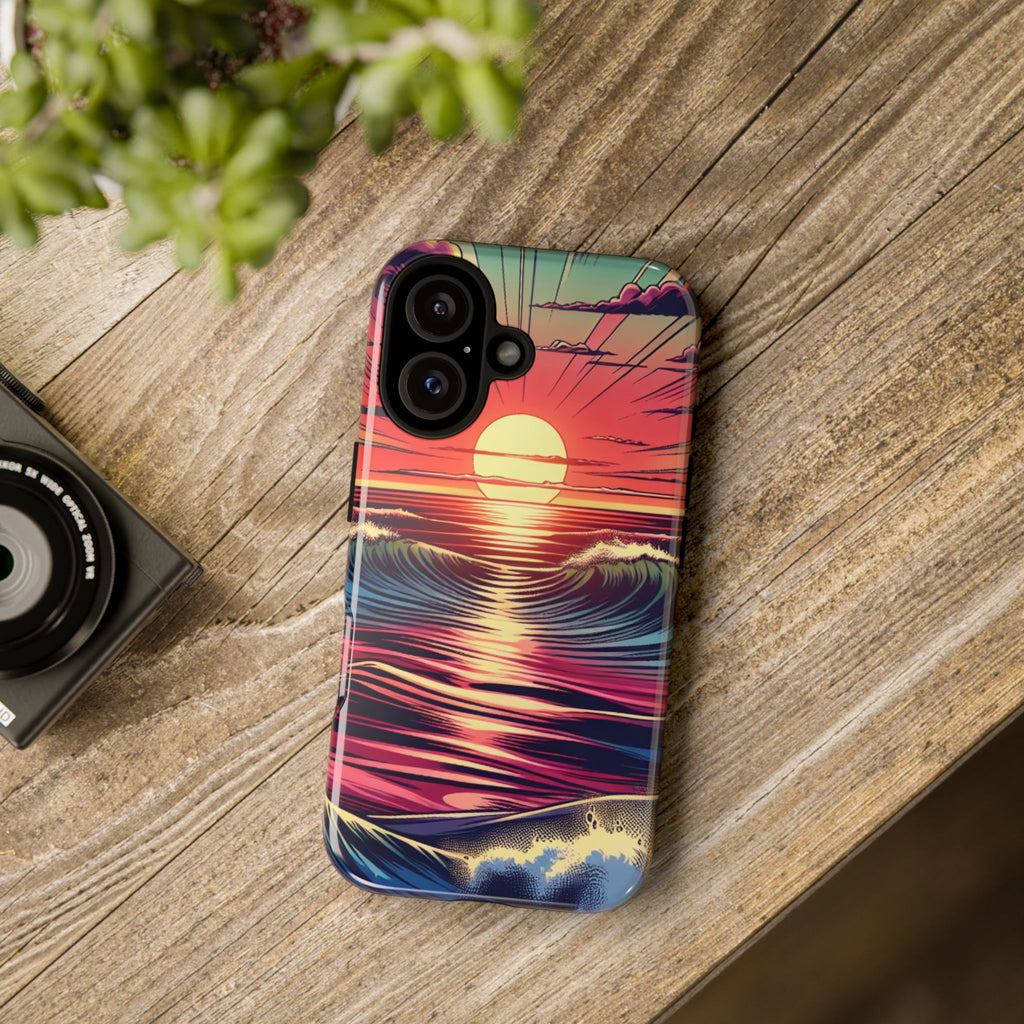 Vibrant Sunset Phone Case, Tough Cases, Beach Lover Gift, Ocean Inspired, Summer Vibes, Colorful Cell Phone Cover