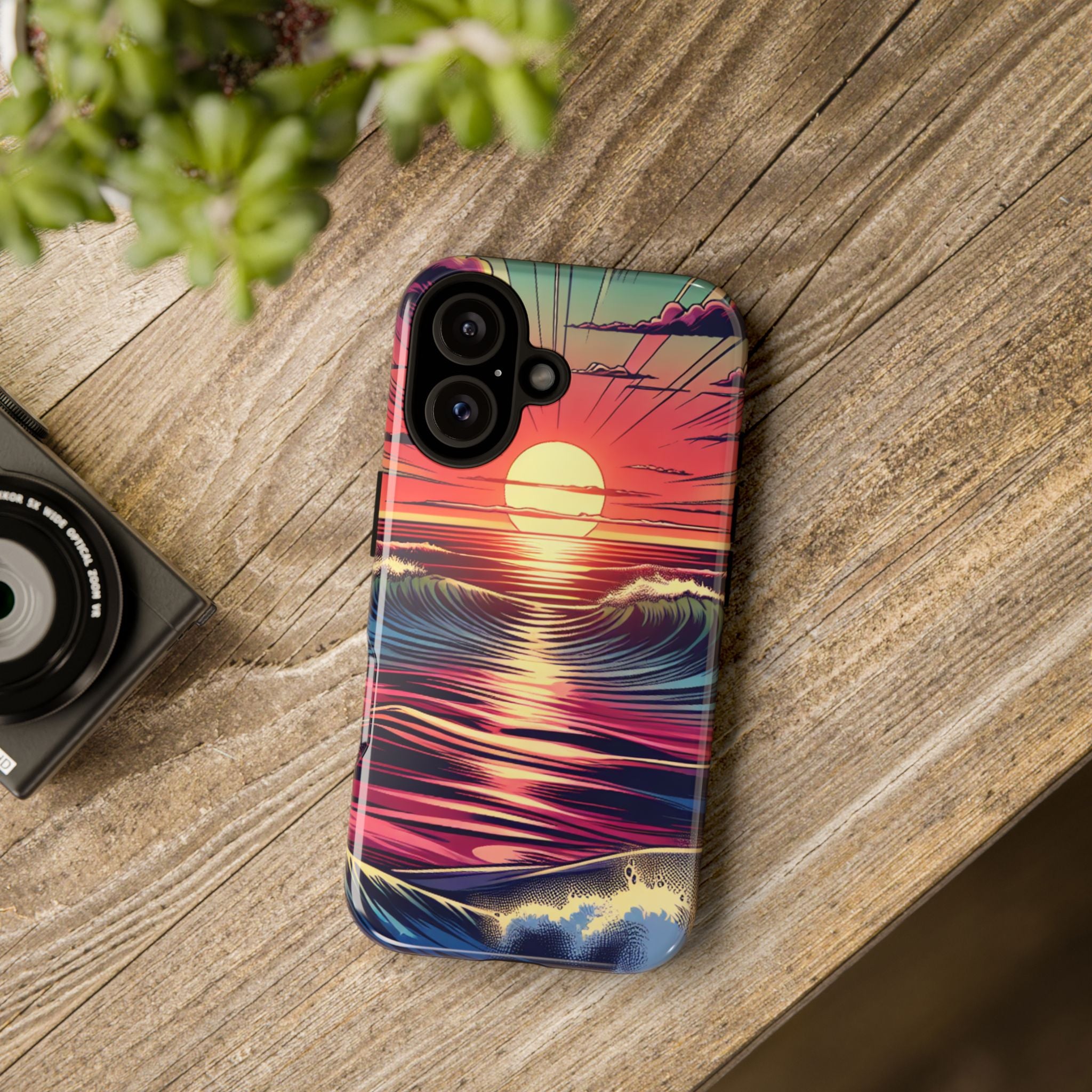 Vibrant Sunset Phone Case, Tough Cases, Beach Lover Gift, Ocean Inspired, Summer Vibes, Colorful Cell Phone Cover