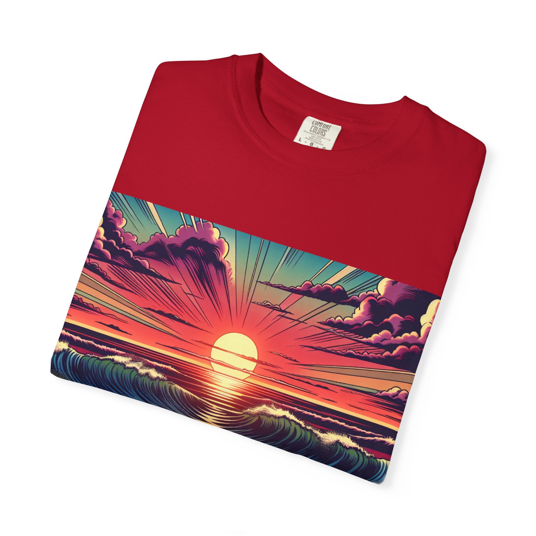 Sunset Waves Unisex T-Shirt | Beach Vibes, Summer Apparel, Ocean Lover Gift, Casual Wear, Graphic Tee