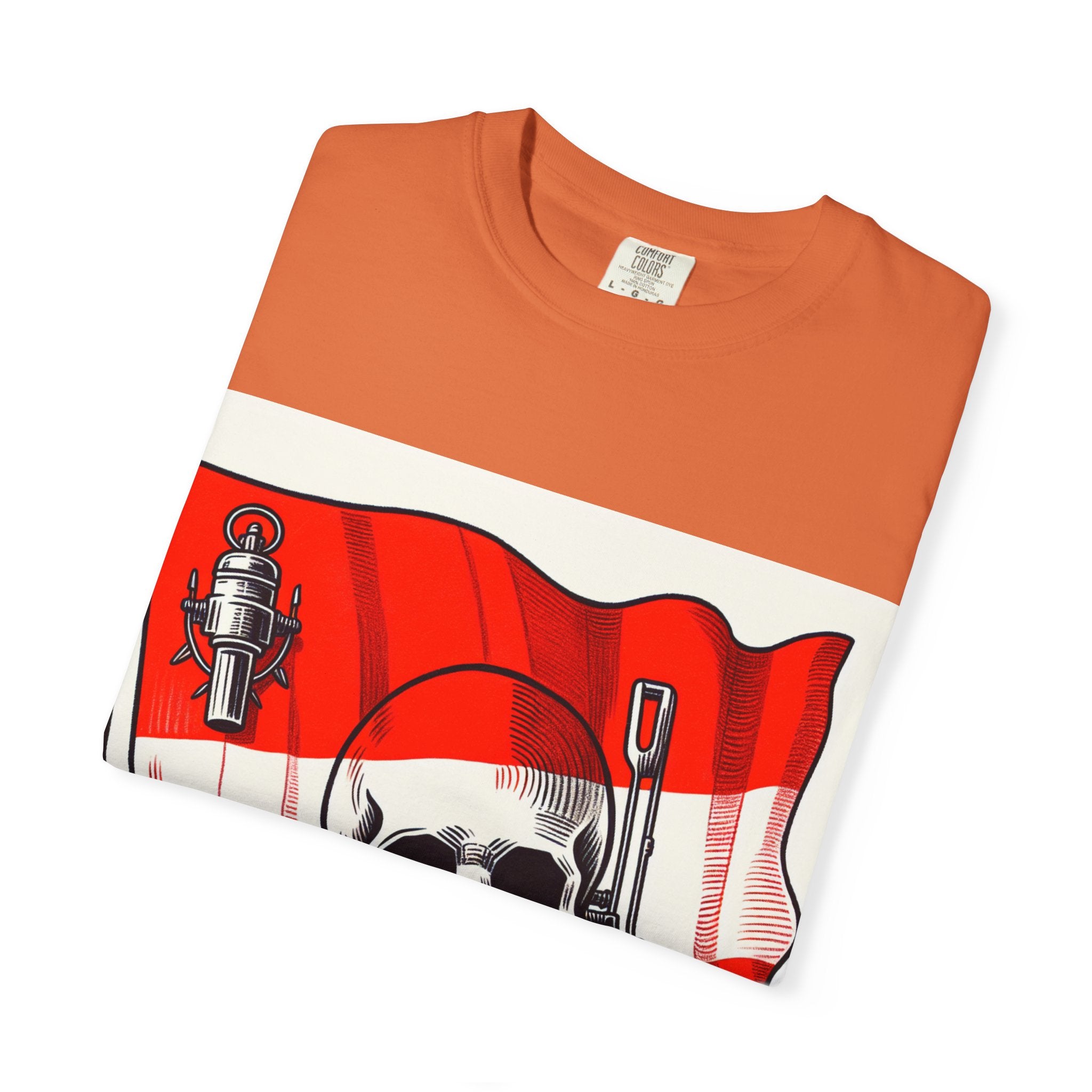 Skull and Flag Unisex T-Shirt, Casual Wear, Graphic Tee, Street Style Fashion, Unique Gift, Summer Outfit