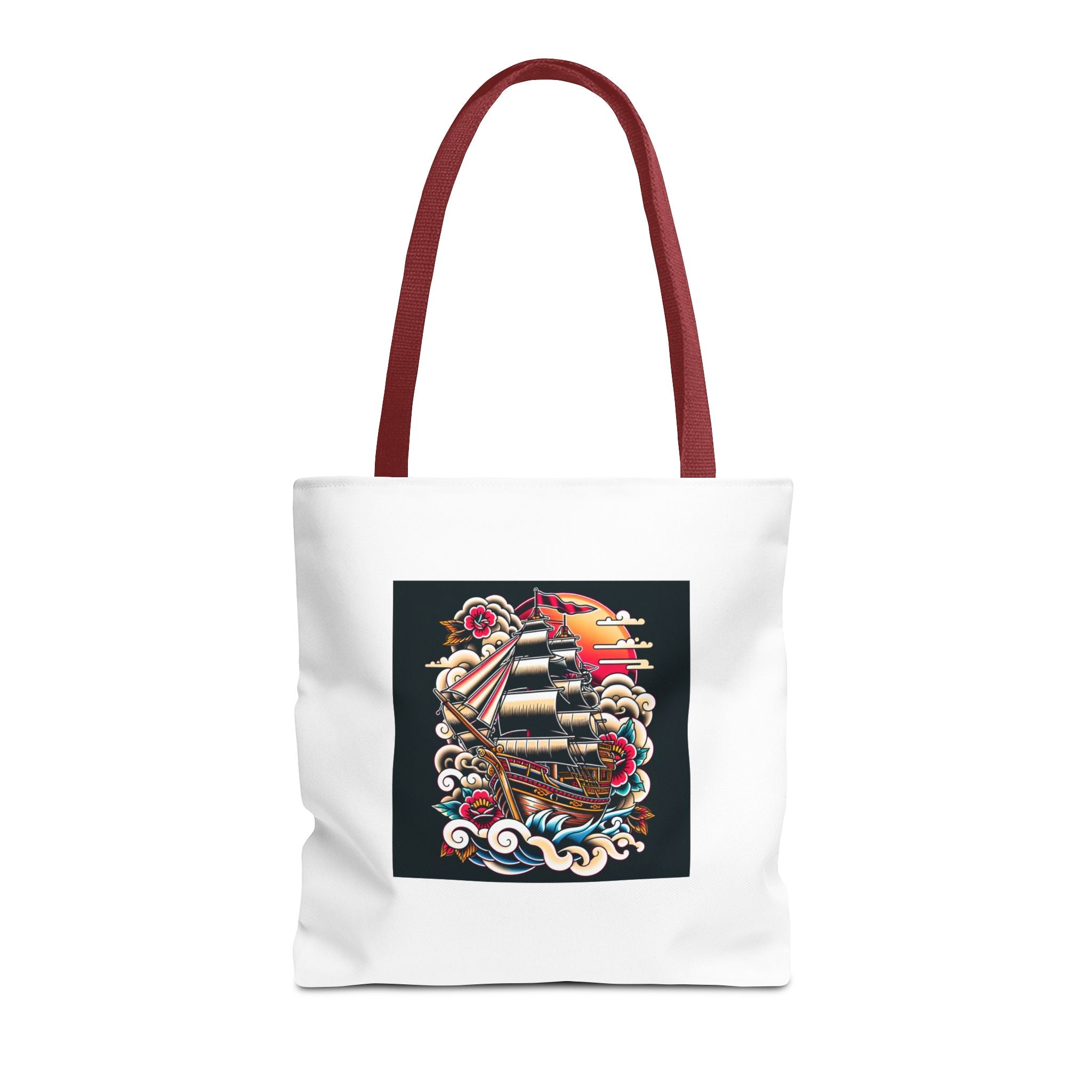 Pirate Ship Tote Bag, Nautical Tote for Adventurers, Eco-Friendly Shopper, Unique Gift for Travelers, Stylish Beach Bag