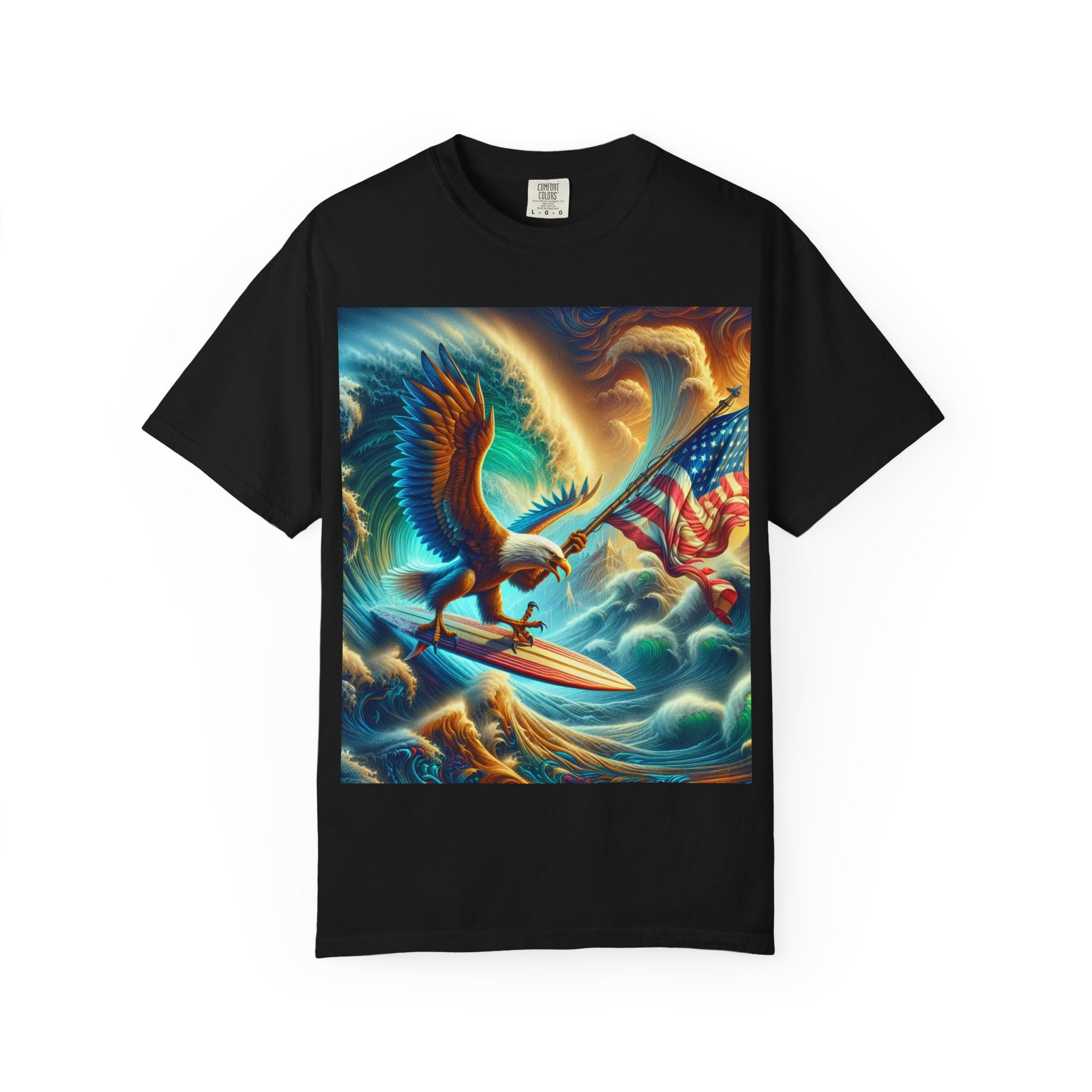 Patriotic Eagle T-Shirt, Unisex Garment-Dyed Tee, American Pride Shirt, Surfing Eagle Graphic Tee, Independence Day Apparel, Gifts for [...]